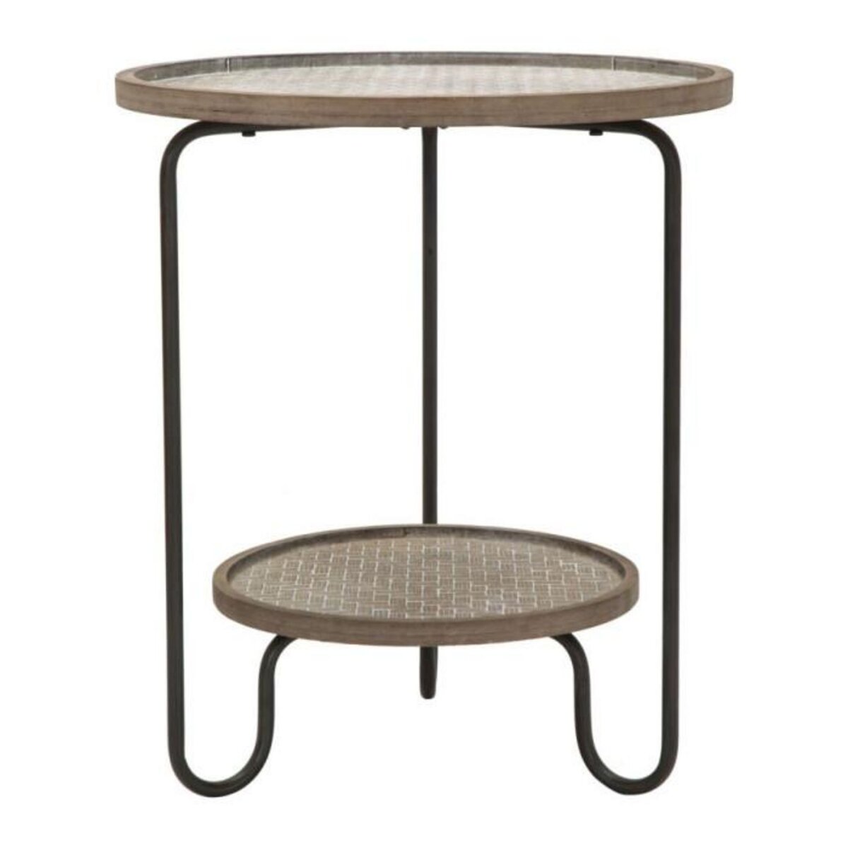 Paris Prix Table d'Appoint avec Étagère  Arex  54cm Naturel & Noir