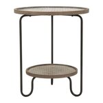 Paris Prix Table d'Appoint avec Étagère  Arex  54cm Naturel & Noir