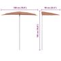 Voir la diapositive 6 : VIDAXL Demi-parasol de jardin avec mat 180x90 cm terre cuite
