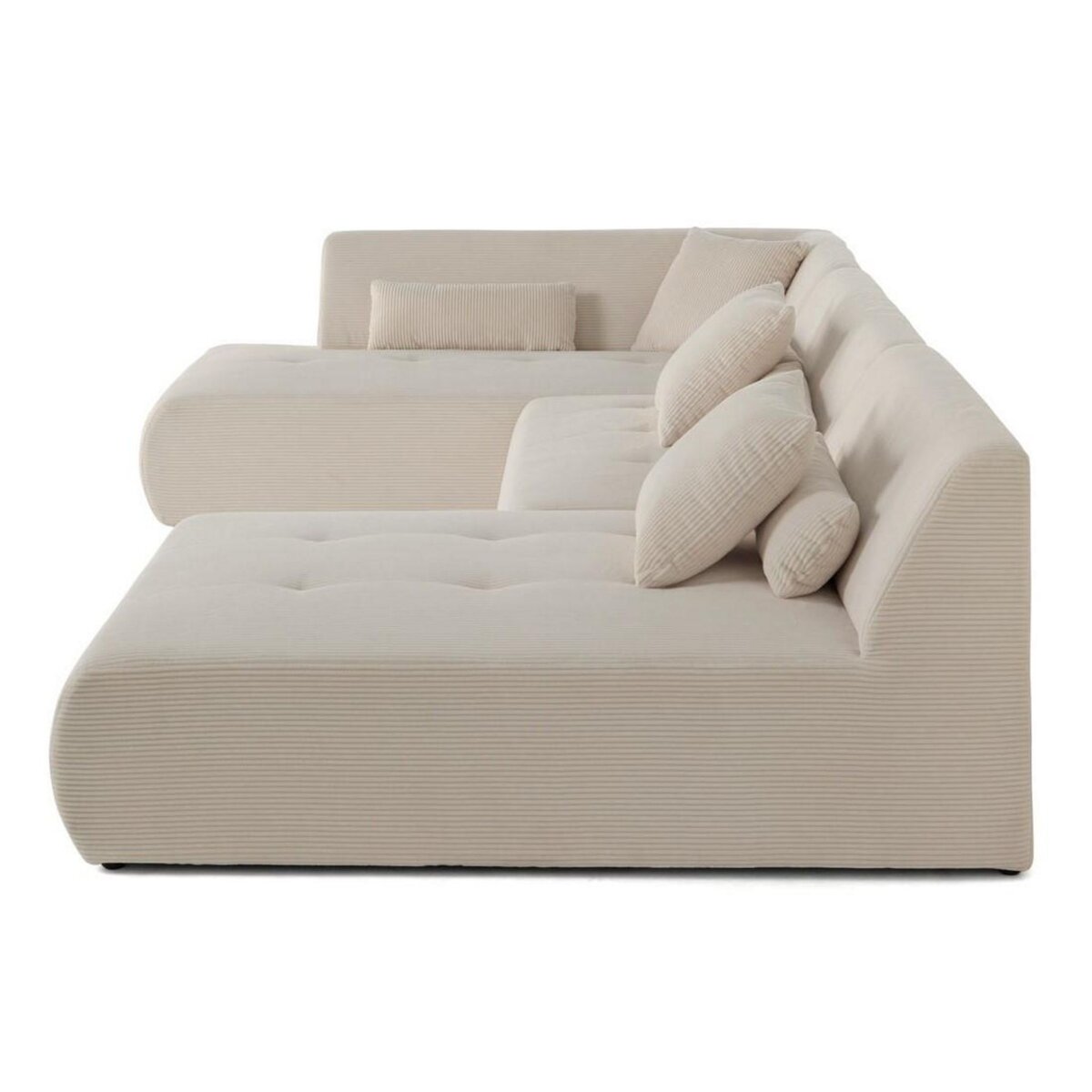 LISA DESIGN Onyx - canapé panoramique modulable d'angle gauche 7 places - en velours côtelé