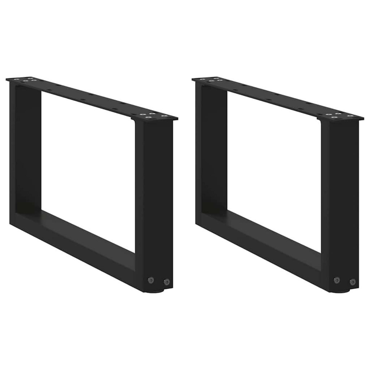 VIDAXL Pieds de table basse forme de U 2 pcs noir 60x(30-31) cm acier