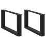 Voir la diapositive 1 : VIDAXL Pieds de table basse forme de U 2 pcs noir 60x(30-31) cm acier