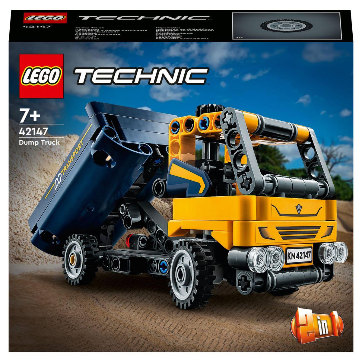 LEGO Technic 42147 Le Camion à Benne Basculante, 2-en-1, Maquette Engin de Chantier à Jouet de Pelleteuse