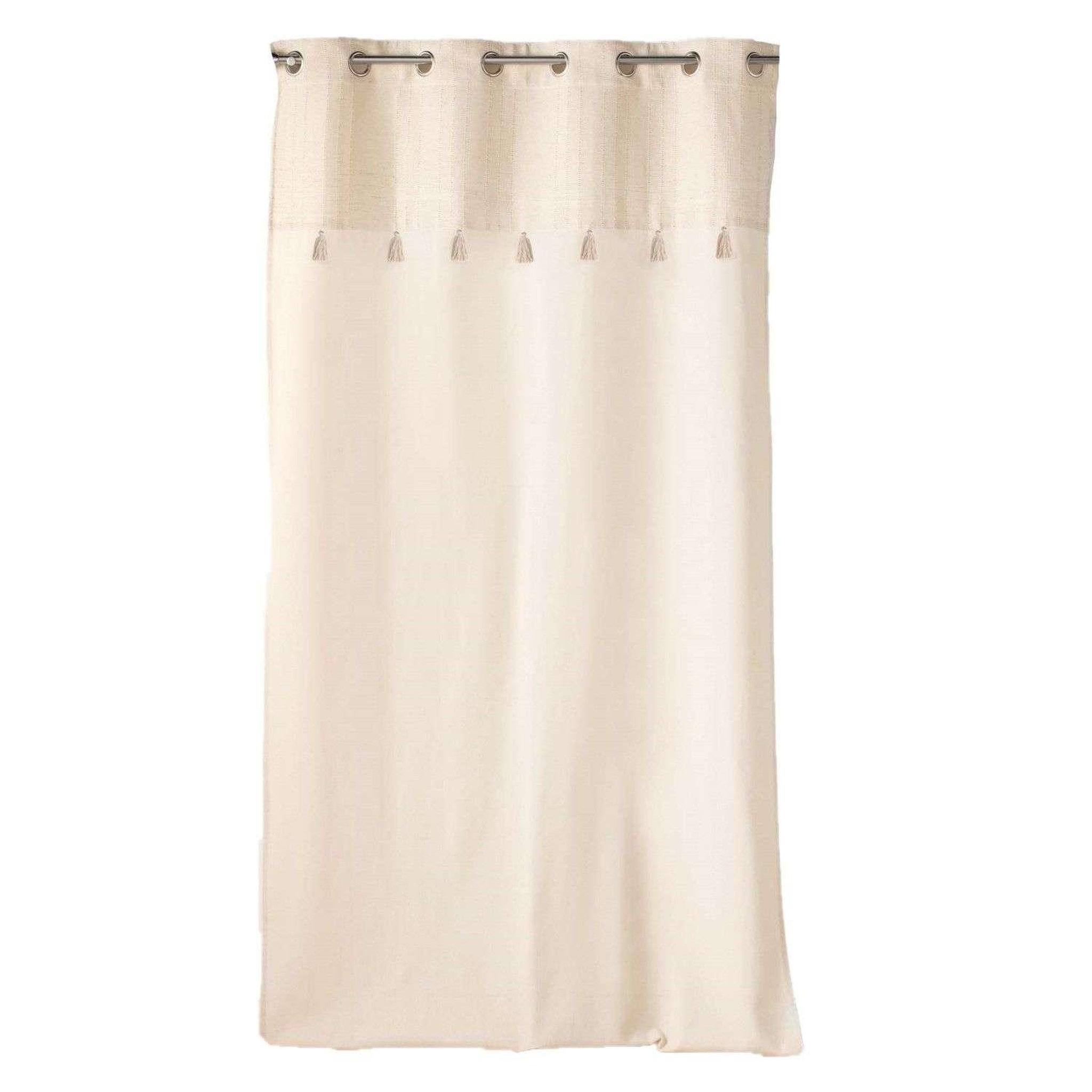 Douceur d'Intérieur Rideau à œillets haver - coton, polyester et top métallisé - 140 x 240 cm - ecru