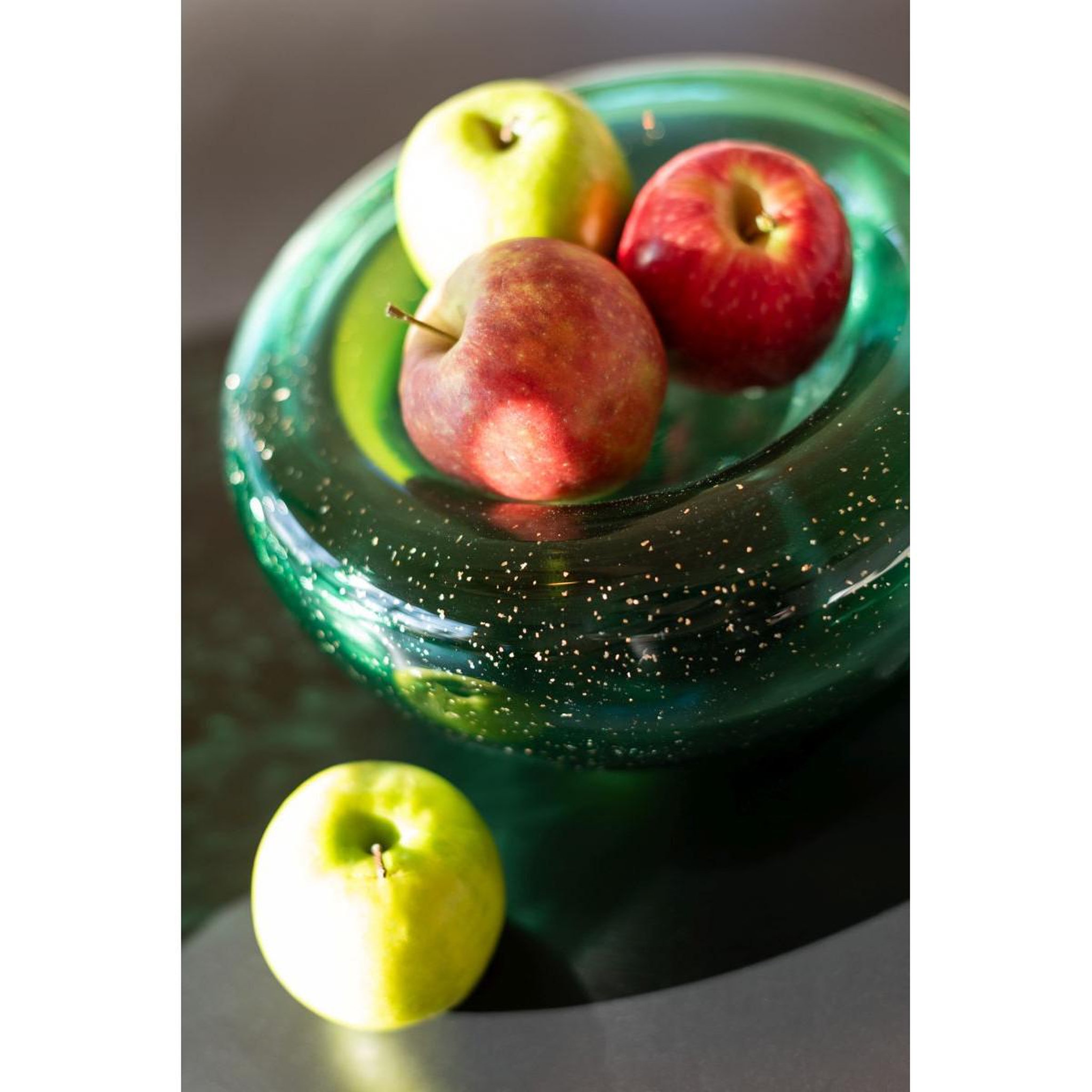 Voir la diapositive 3 : J-LINE Coupelle déco en verre  carol  26cm vert émeraude
