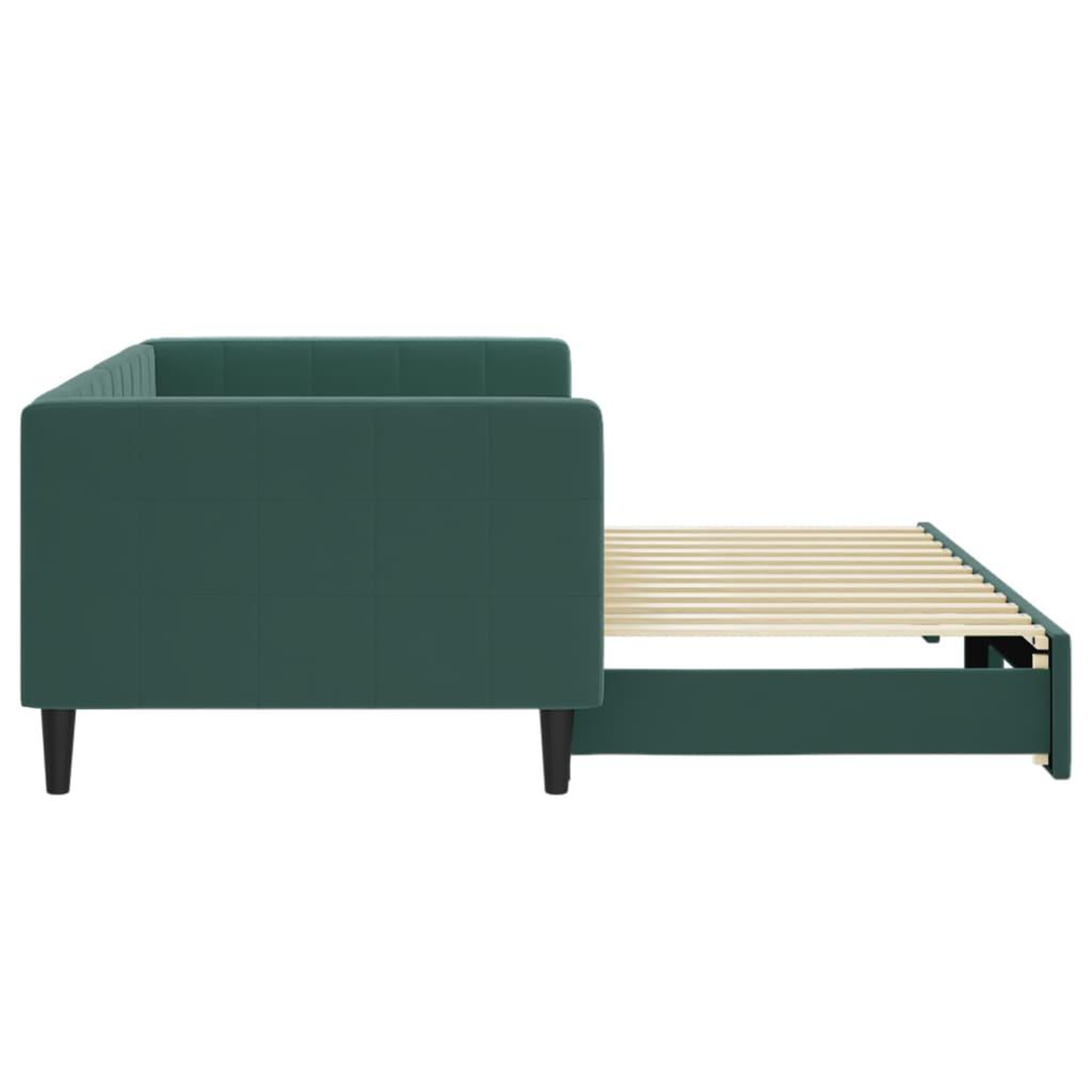 Voir la diapositive 4 : VIDAXL Lit de jour avec gigogne sans matelas vert fonce 90x200 cm
