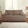 Voir la diapositive 1 : BEST MOBILIER Dellia - canapé 3 places convertible - avec coffre - en velours côtelé - style contemporain