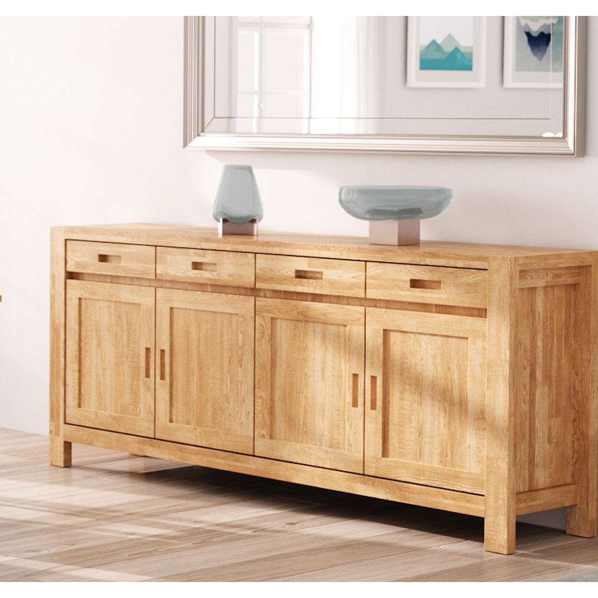 Buffet 4 portes 4 tiroirs chêne NATHAN L182cm