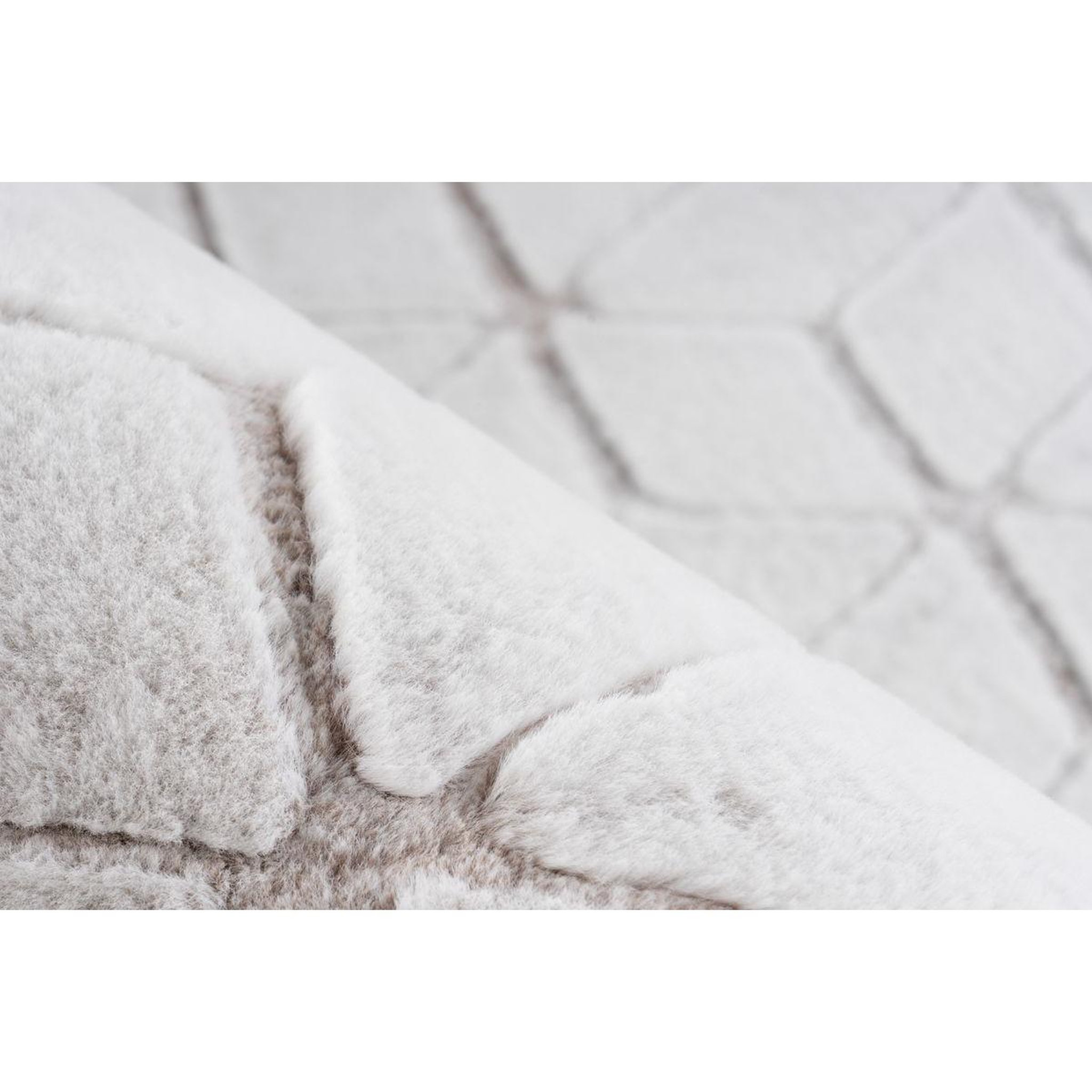 Voir la diapositive 3 : Paris Prix Tapis shaggy effet 3d  vivica  blanc & taupe