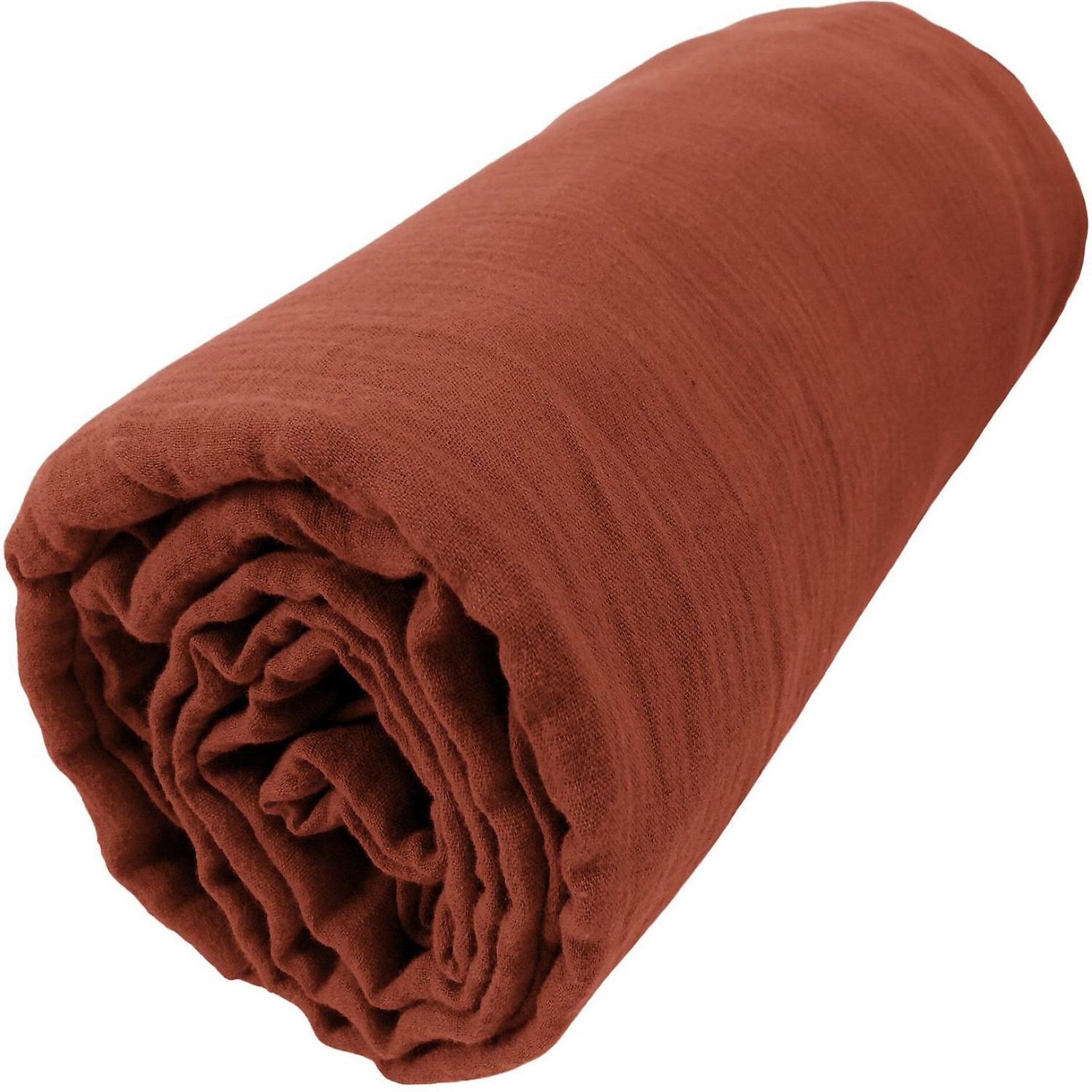 Voir la diapositive 2 : Home collection Drap housse 100% gaze de coton