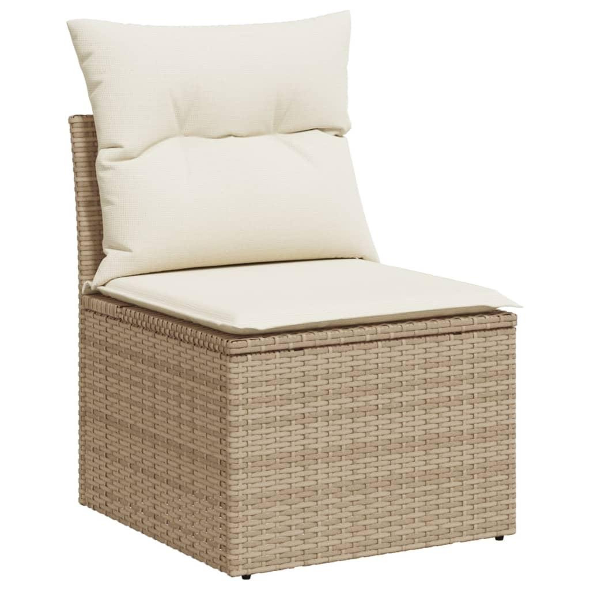 Voir la diapositive 3 : VIDAXL Salon de jardin avec coussins 4 pcs beige resine tressee