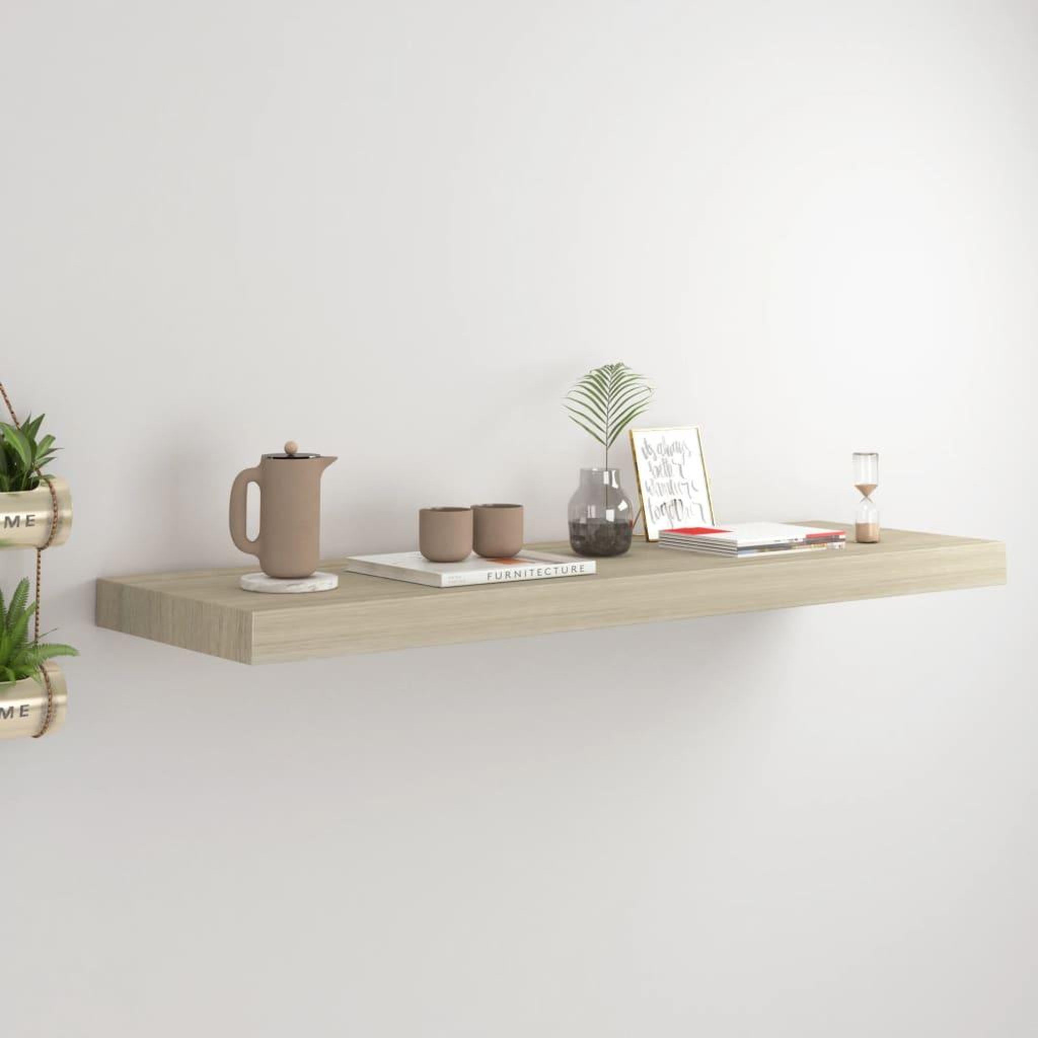 Voir la diapositive 1 : VIDAXL Etagere flottante murale chene 80x23,5x3,8 cm MDF