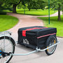 Voir la diapositive 2 : HOMCOM Remorque de transport velo cargo pliable charge max.60kg avec 4 reflecteurs et housse amovible rouge noir