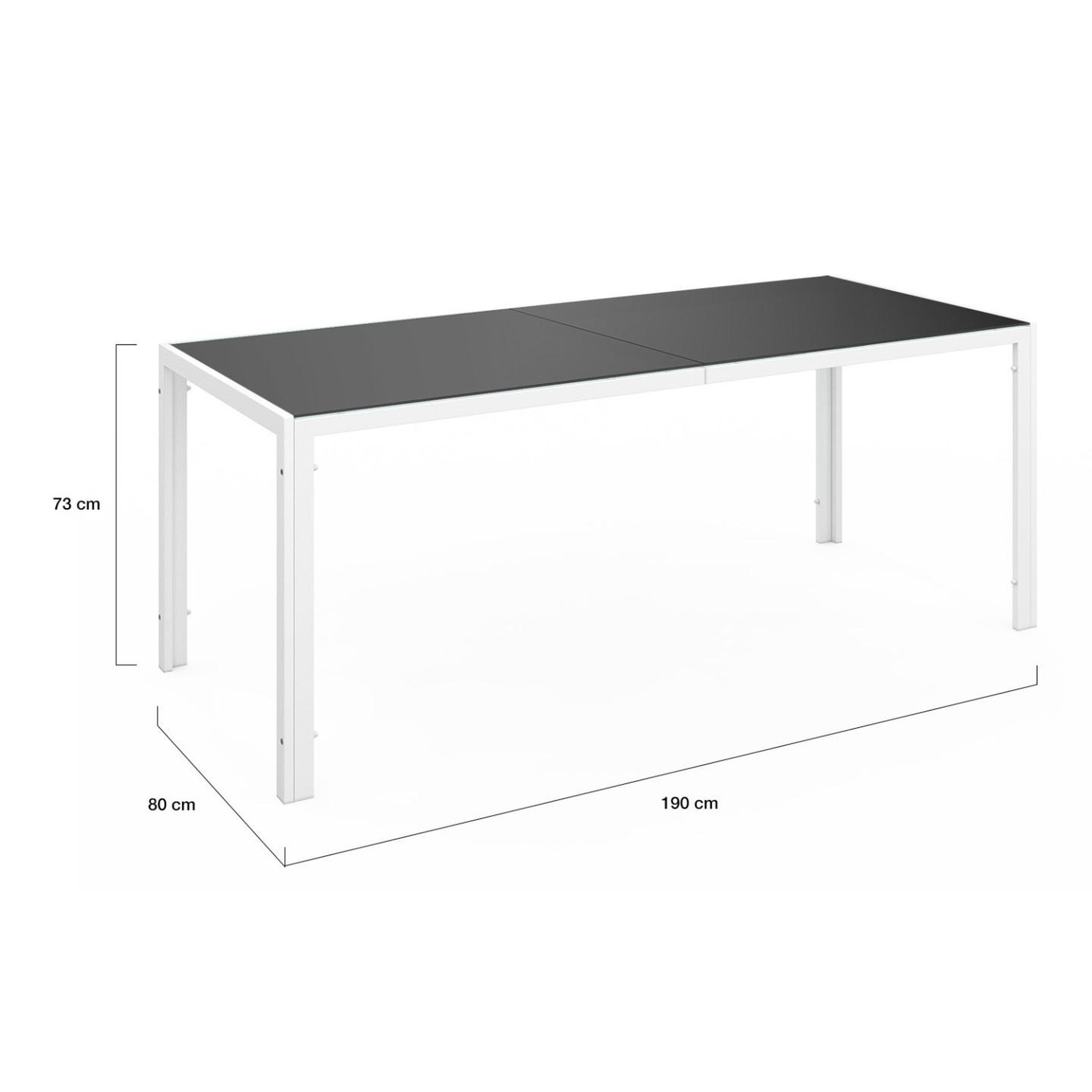 Voir la diapositive 5 : ID MARKET Salon de jardin madrid table 190 cm et 8 chaises empilables blanc et gris