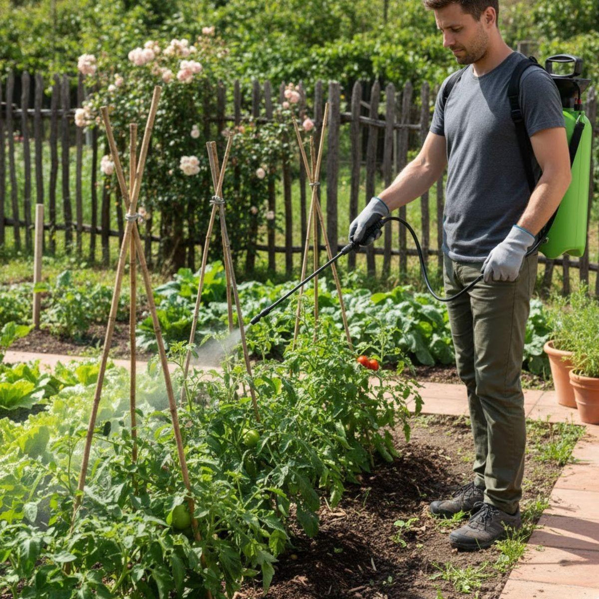 Voir la diapositive 5 : VITO Garden Pulvérisateur de jardin 8l + lance 60cm poignée tuyau 1.20m - pulvérisateur à main spray et jet vito