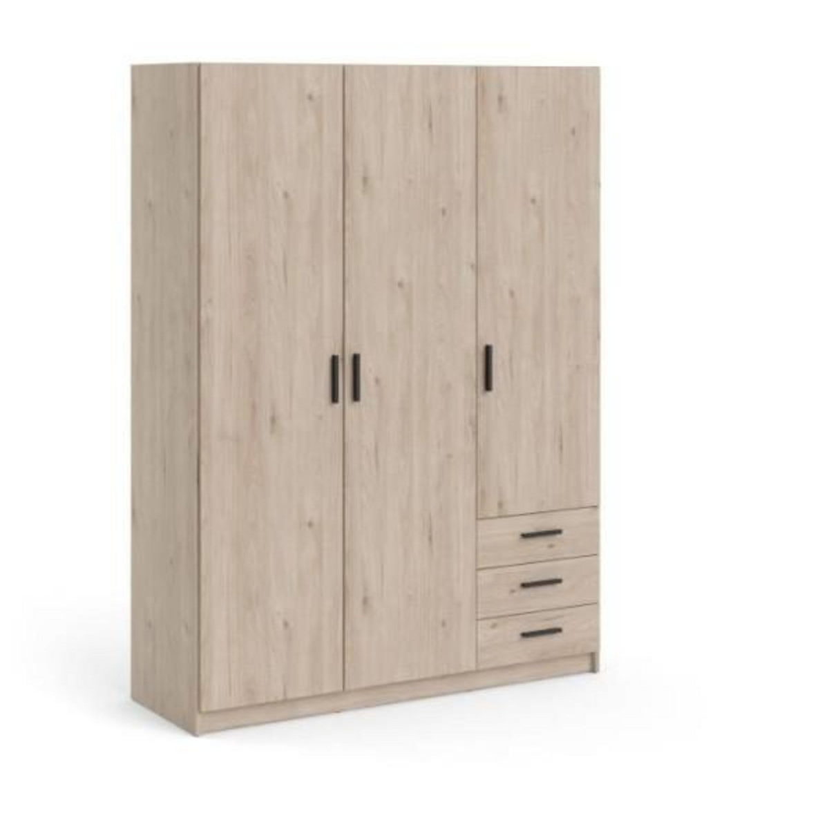 TVILUM Armoire VEGA - Décor chene - 3 portes + 3 tiroirs - L 147 x P 49,6 x H 200,4 cm