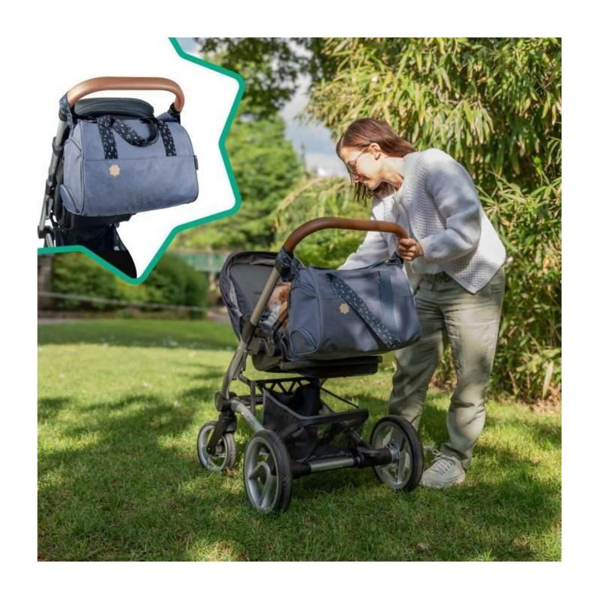 BADABULLE Badabulle Sac a langer Pocketstyle - Plan a langer, Housse isotherme, Pochette, Attaches-poussette inclus, Bleu