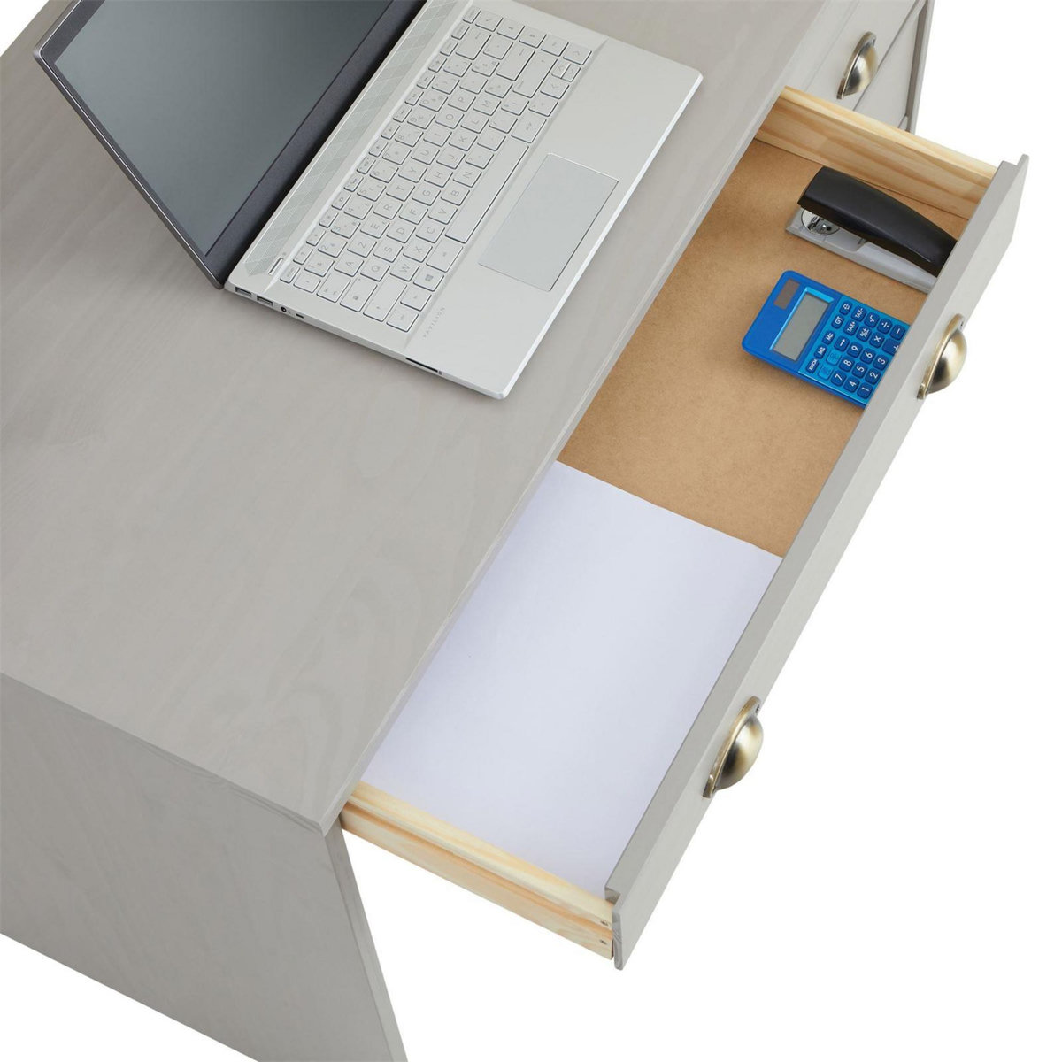 IDIMEX Bureau LANA avec 5 tiroirs en pin massif