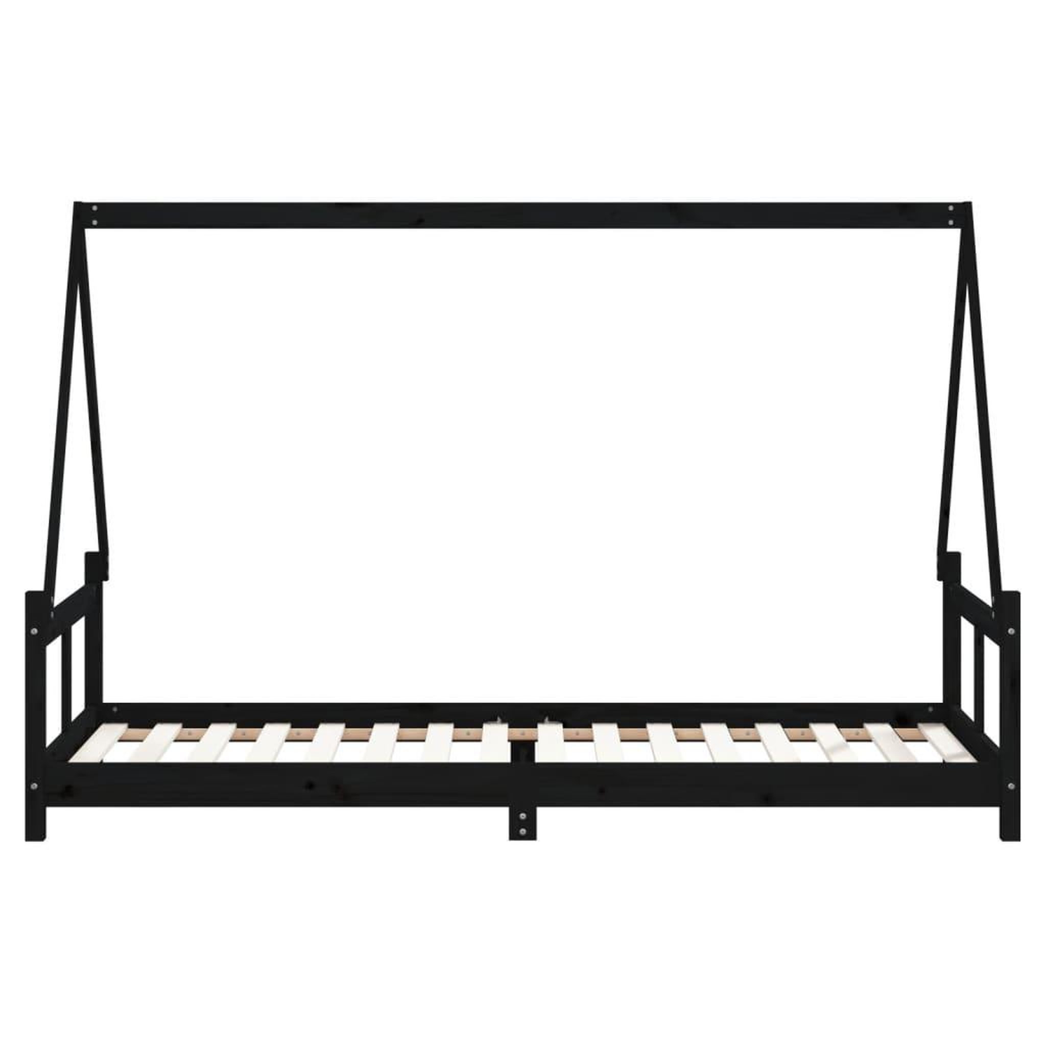 Voir la diapositive 5 : VIDAXL Cadre de lit pour enfants noir 80x200 cm bois de pin massif
