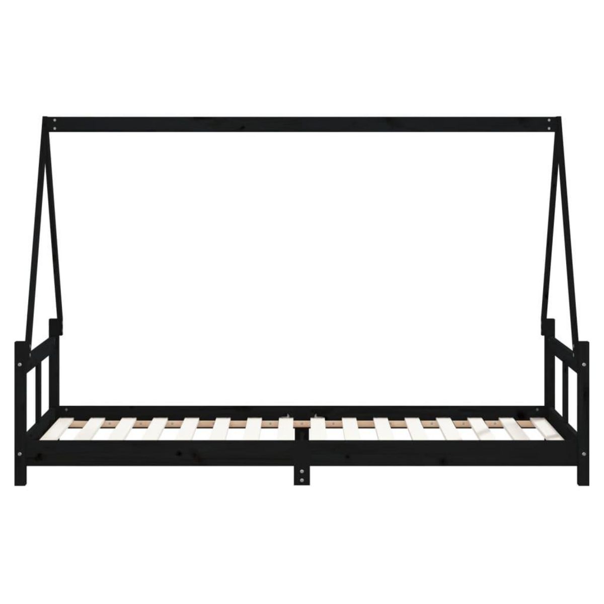 VIDAXL Cadre de lit pour enfants noir 80x200 cm bois de pin massif