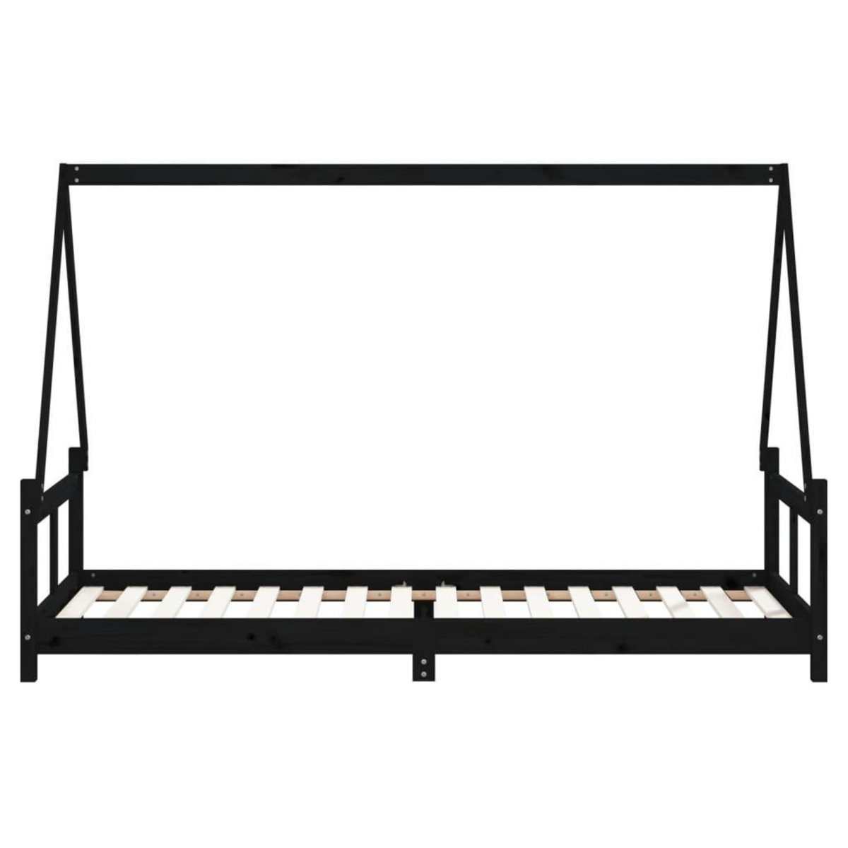 VIDAXL Cadre de lit pour enfants noir 80x200 cm bois de pin massif