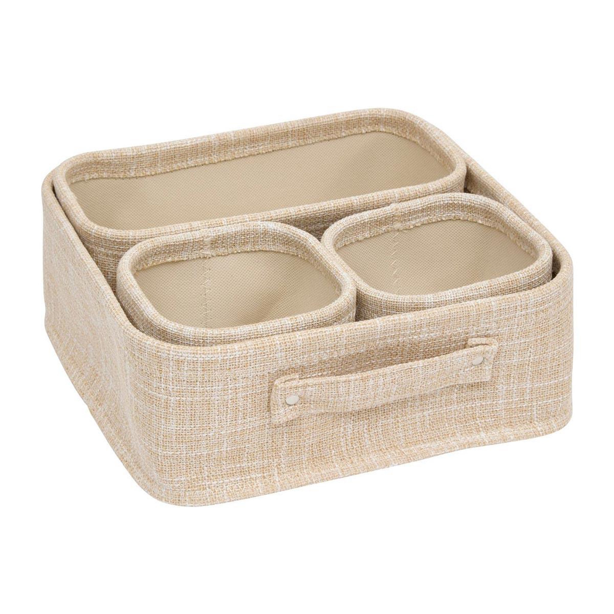 FIVE Lot de 4 paniers de rangement  hugo  31cm beige