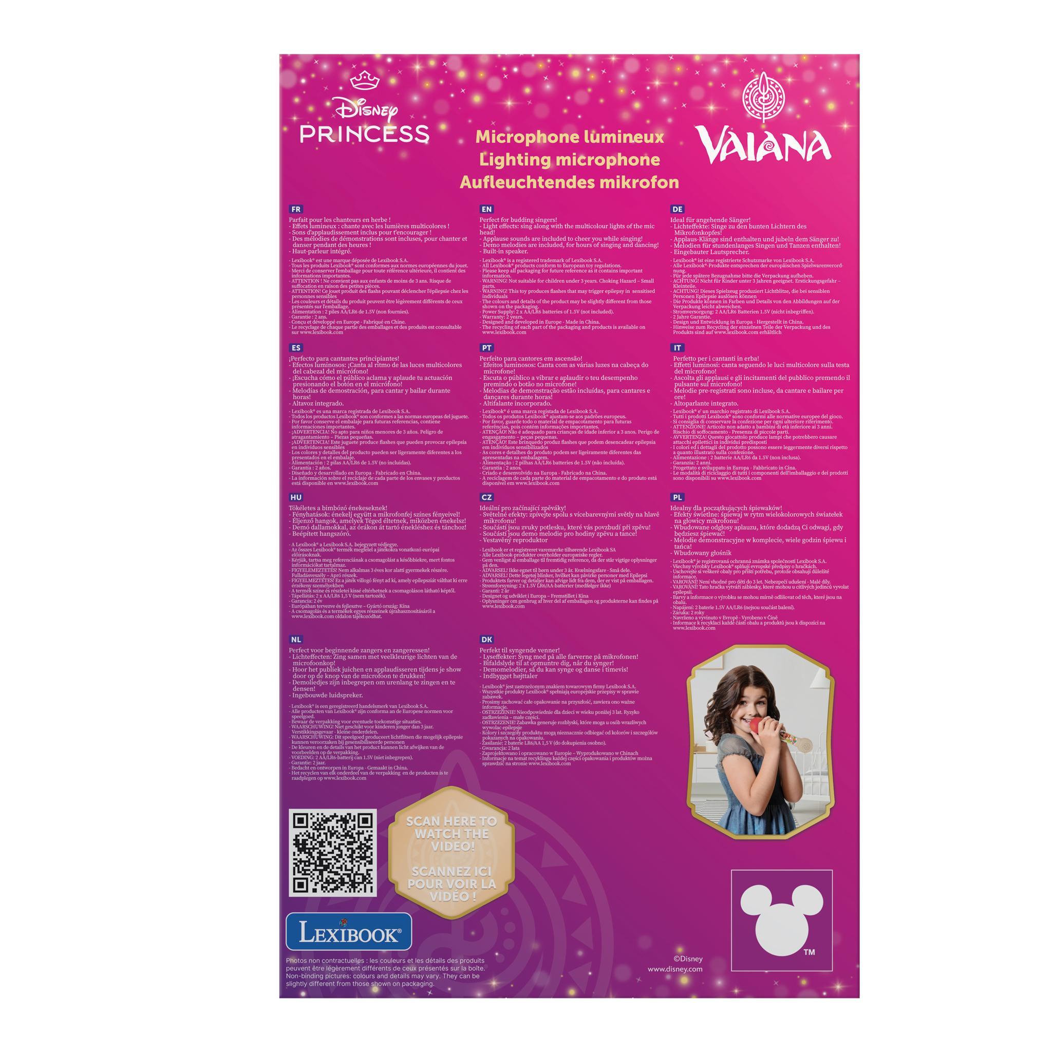 Voir la diapositive 5 : Lexibook Microphone Lumineux Vaiana