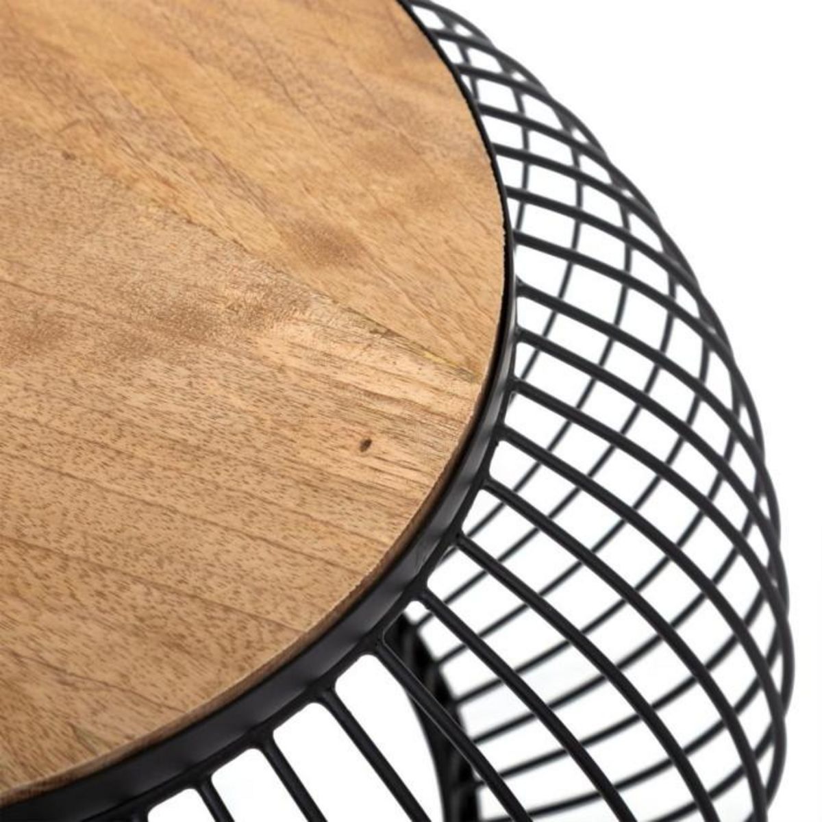 ATMOSPHERA Lot de 2 Tables Basses  Manguier  90cm Noir