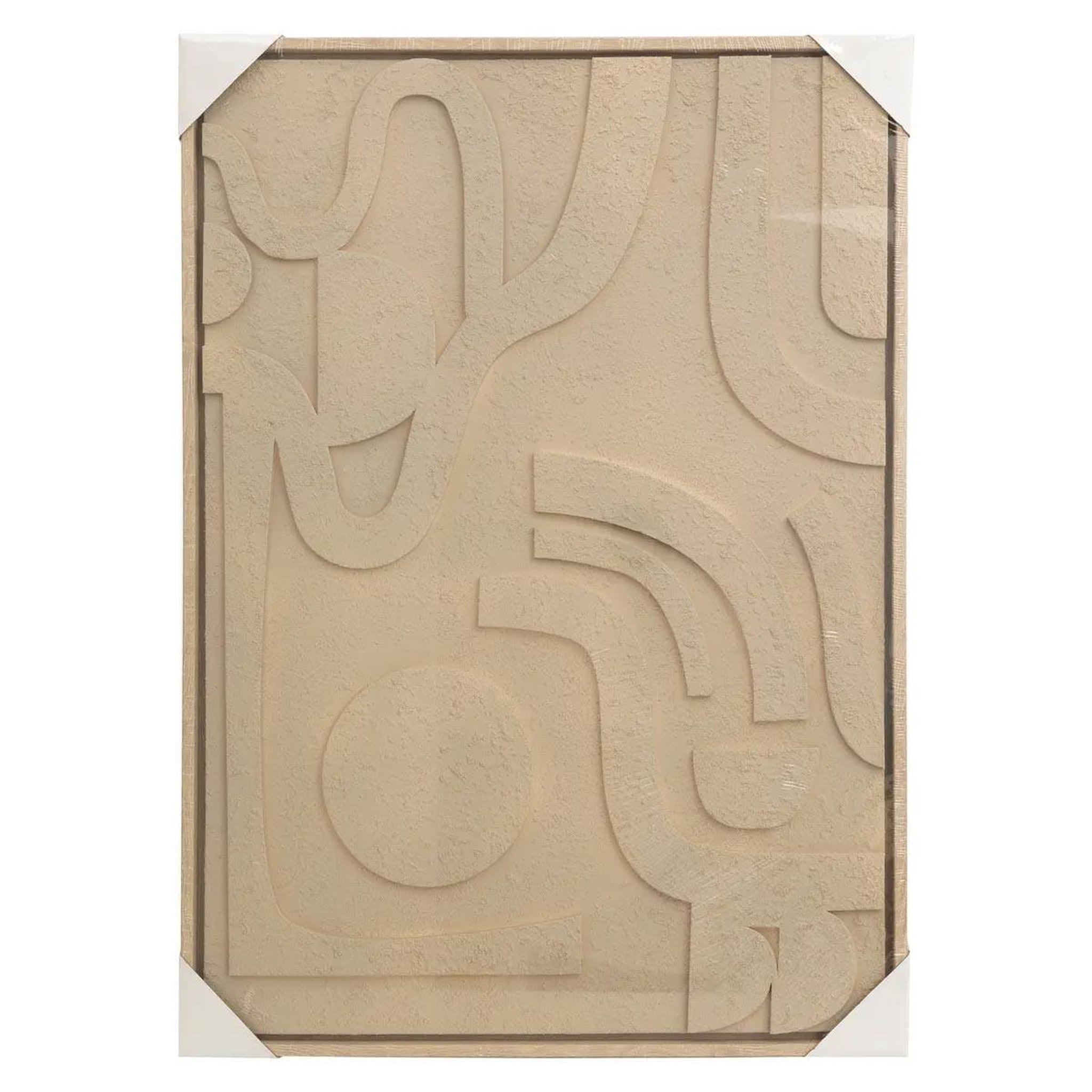Voir la diapositive 5 : ATMOSPHERA Tableau déco en relief  azra  50x70cm beige
