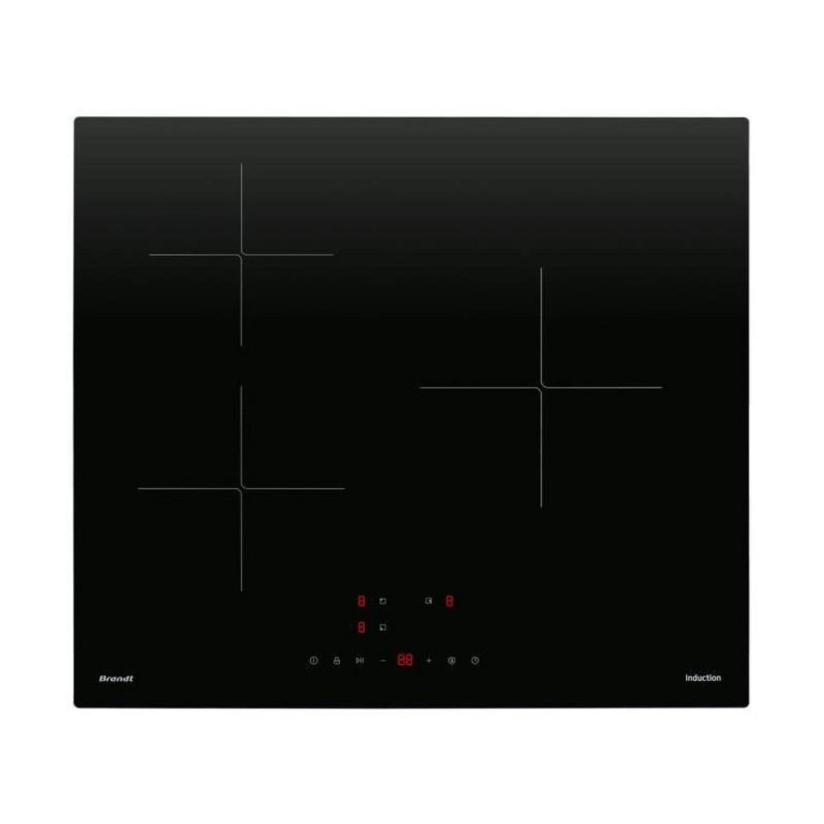 BRANDT Plaque de cuisson induction BRANDT - 3 Foyers - 6x59x52 cm - TI321B