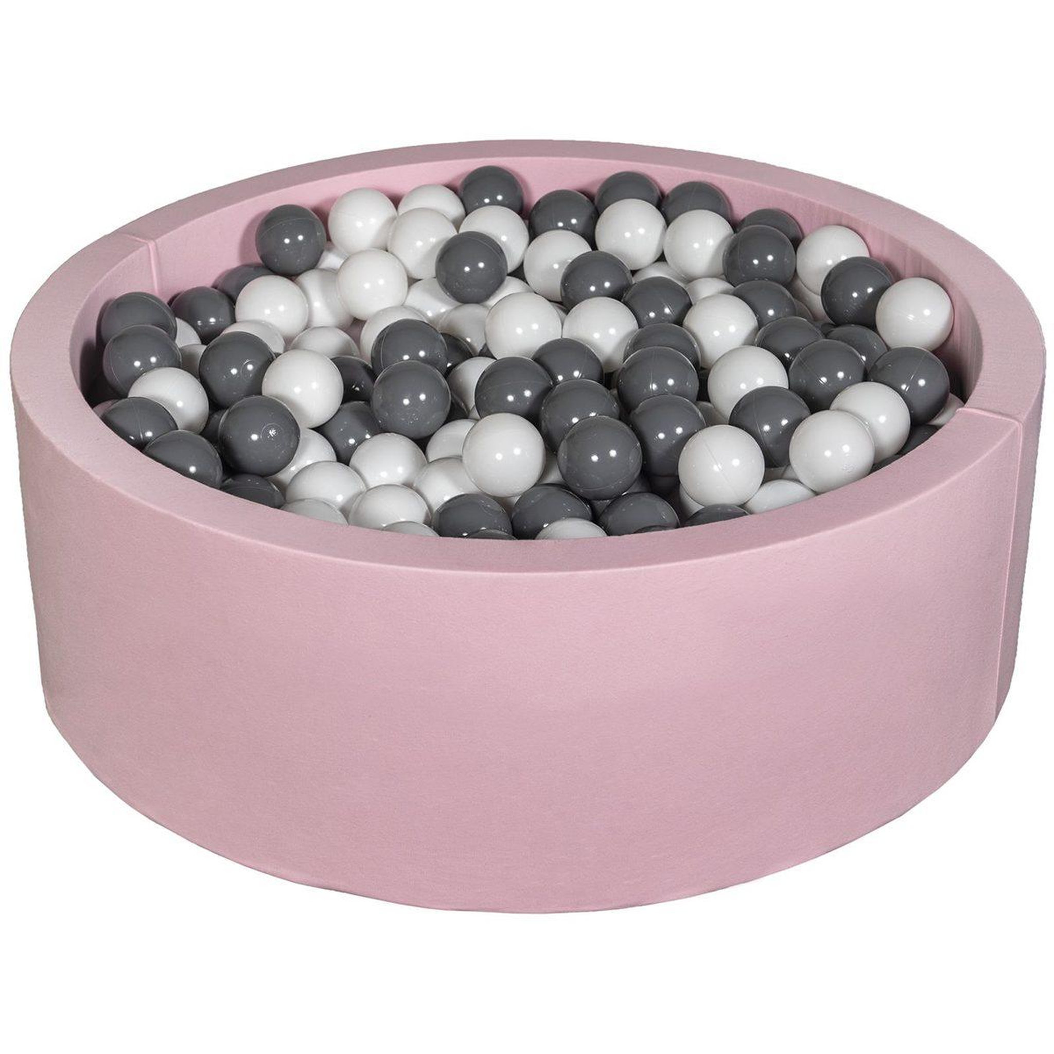 VELINDA Piscine à balles aire de jeu + 450 balles rose blanc,gris