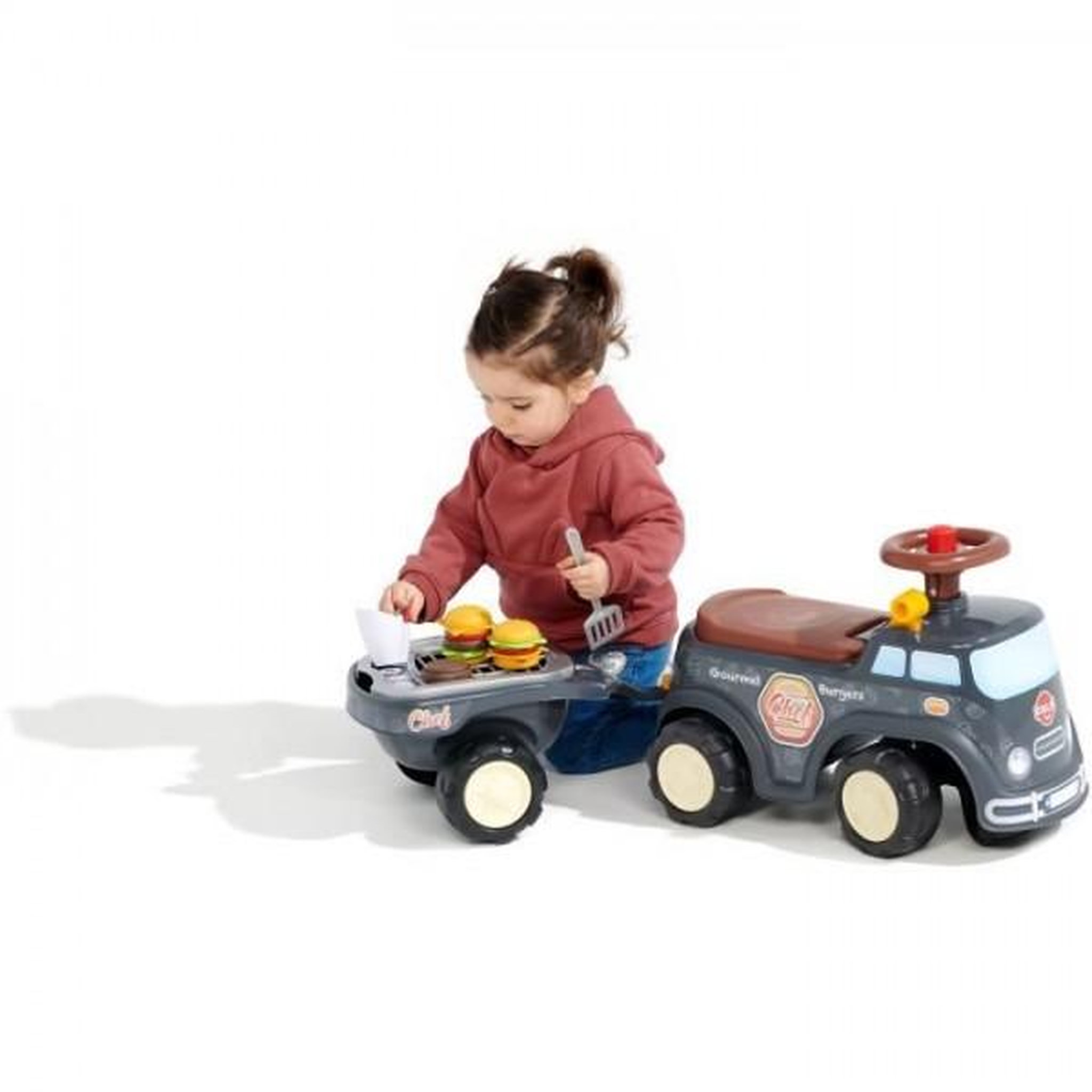 Voir la diapositive 6 : FALK Porteur Trotteur  - FALK - Food Truck - Volant directionnel - Remorque - Des 12 Mois - 100% Fabriqué en France