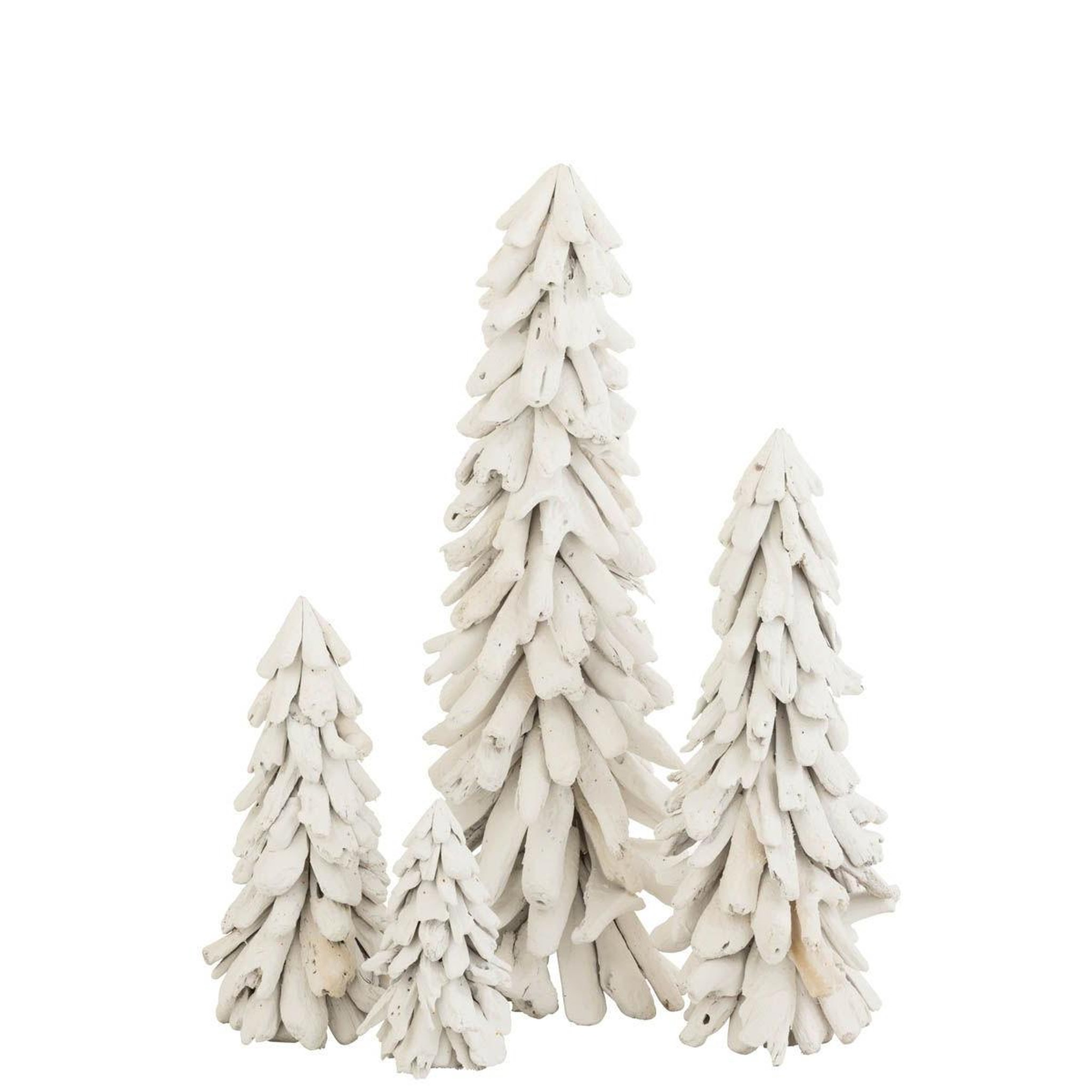 Voir la diapositive 2 : J-LINE Sapin de noël à poser  bois flotté  70cm blanc