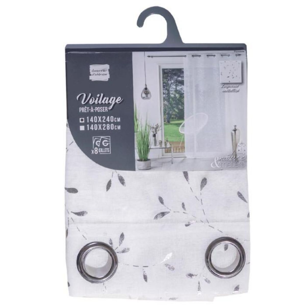 Paris Prix Rideau Voilage à Œillets  Floressia  140x240cm Blanc