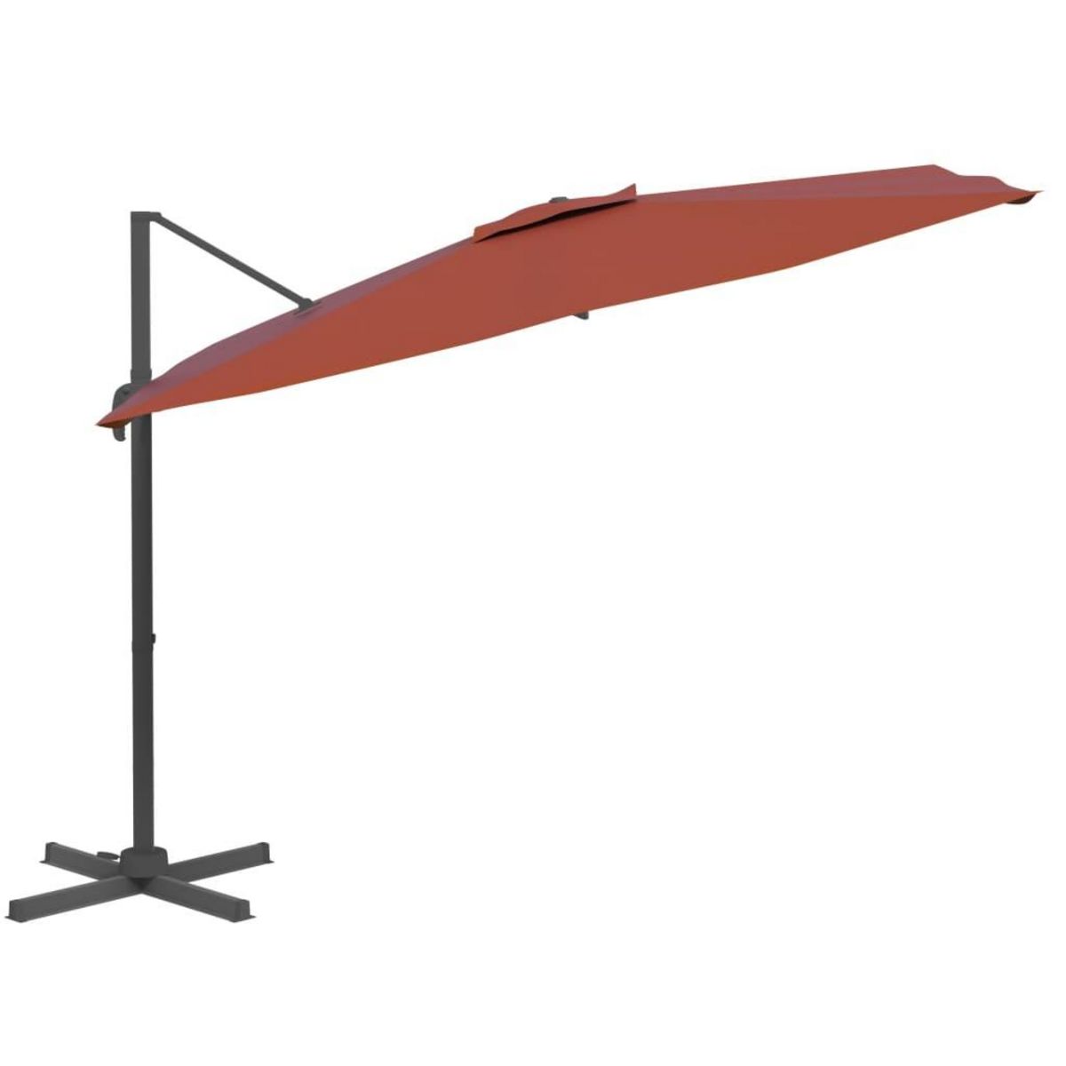 VIDAXL Parasol deporte avec mat en aluminium Terre cuite 300x300 cm