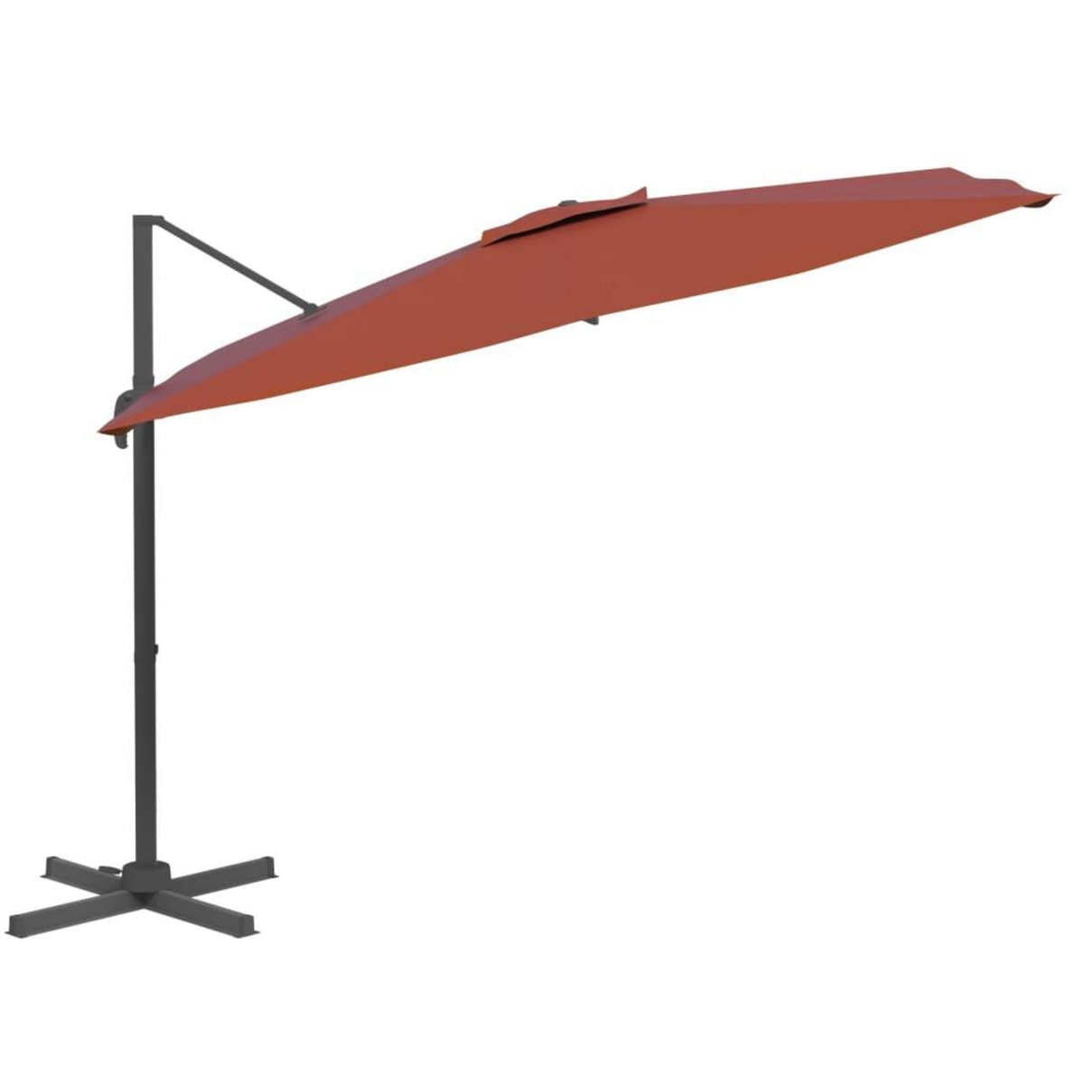 VIDAXL Parasol deporte avec mat en aluminium Terre cuite 300x300 cm