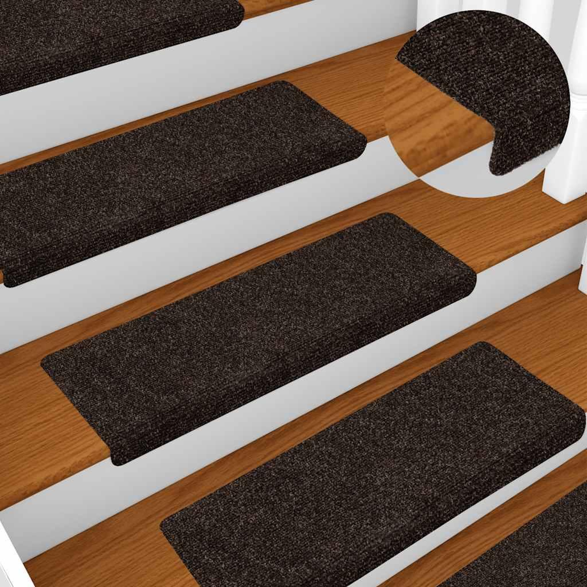 Voir la diapositive 5 : VIDAXL Tapis d'escalier autocollant 30 pcs marron 65x21x4 cm