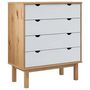 Voir la diapositive 2 : VIDAXL Commode OTTA Marron et blanc 76,5x39,5x90 cm Bois de pin massif