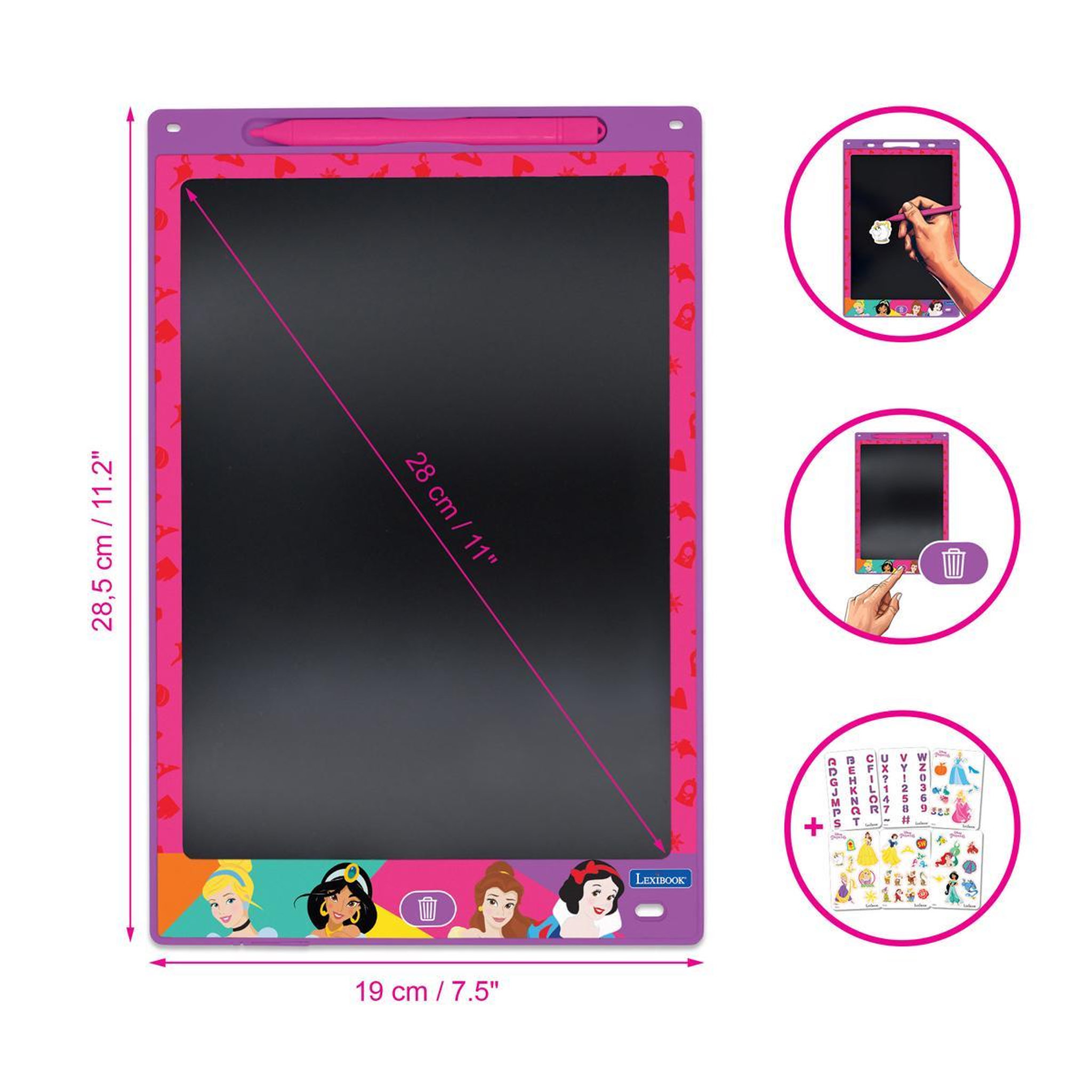 Voir la diapositive 2 : Lexibook Tablette à Dessins électronique multicolore Disney Princesses