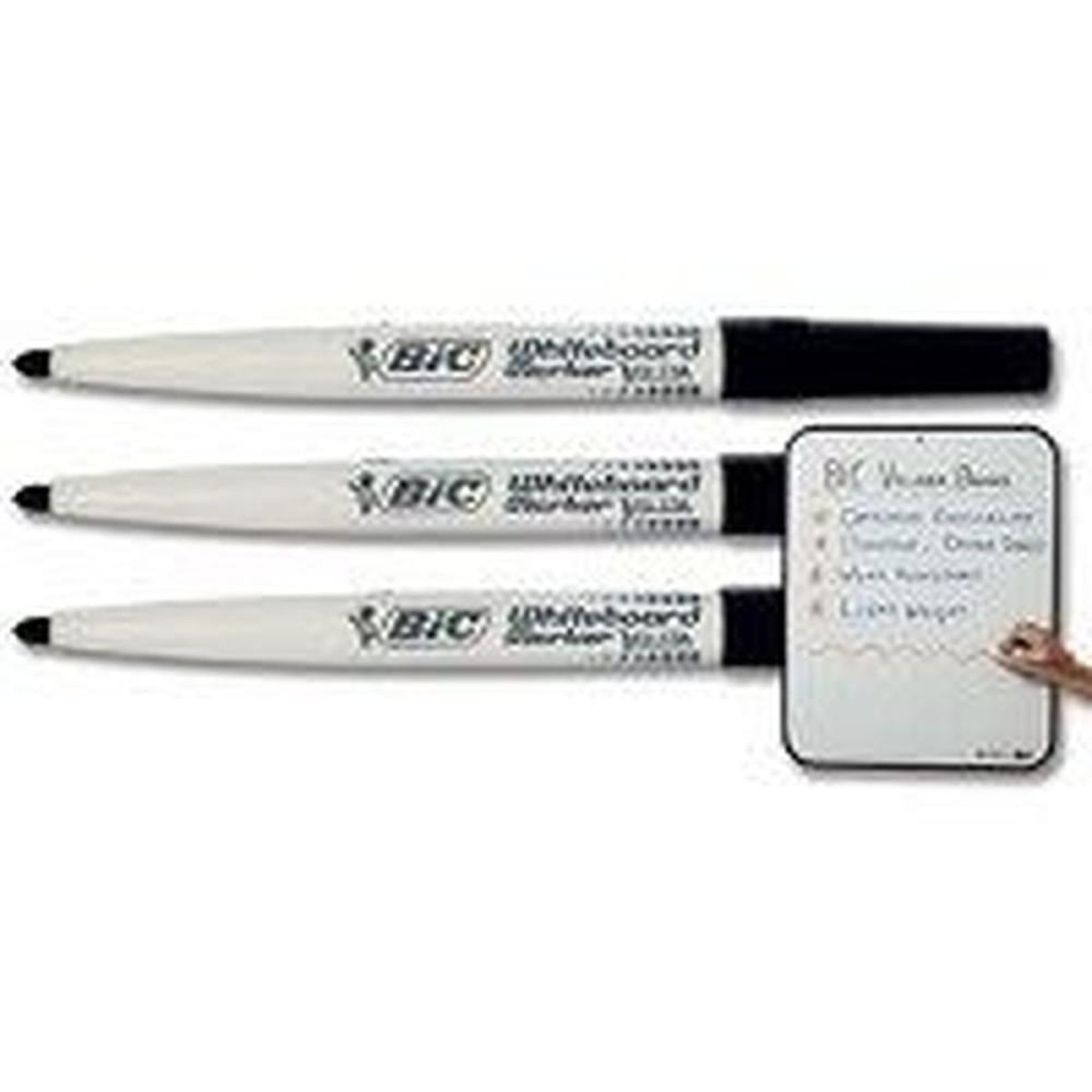 BIC Marqueur tableau blanc effaçable à sec BIC Velleda 1741 noir, pointe ogive 1,4 mm, écriture vive, verrou de sécurité