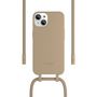 Voir la diapositive 2 : WOODCESSORIES Coque avec cordon iPhone 14 Plus Tour de cou Taupe