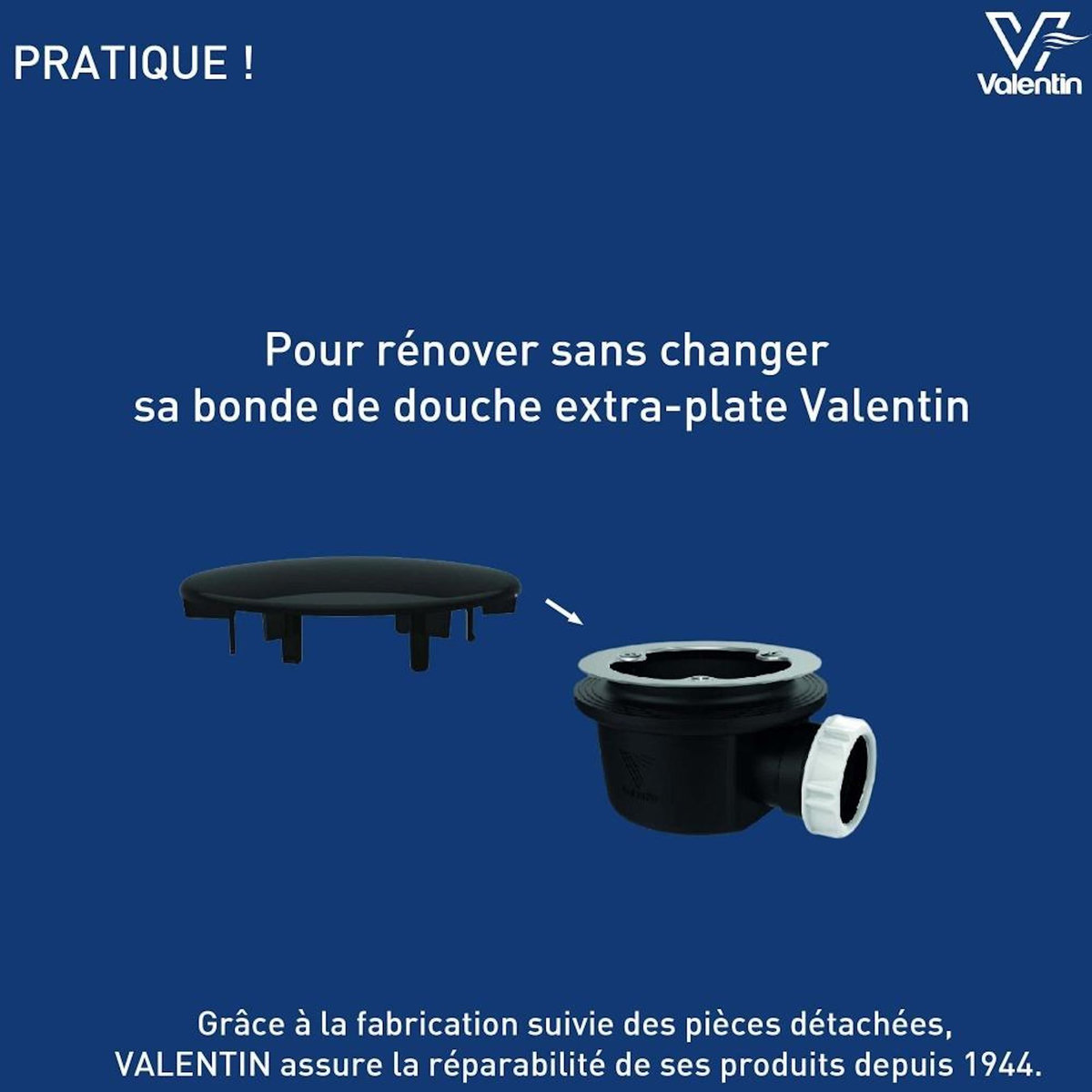 Valentin Capot métal chrome diam.116 pour bonde extra plate