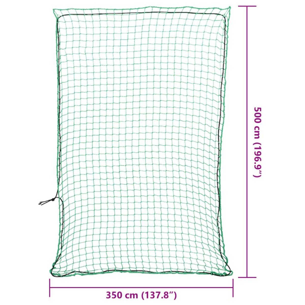 VIDAXL Filet pour remorque avec corde elastique vert 5x3,5 m PP