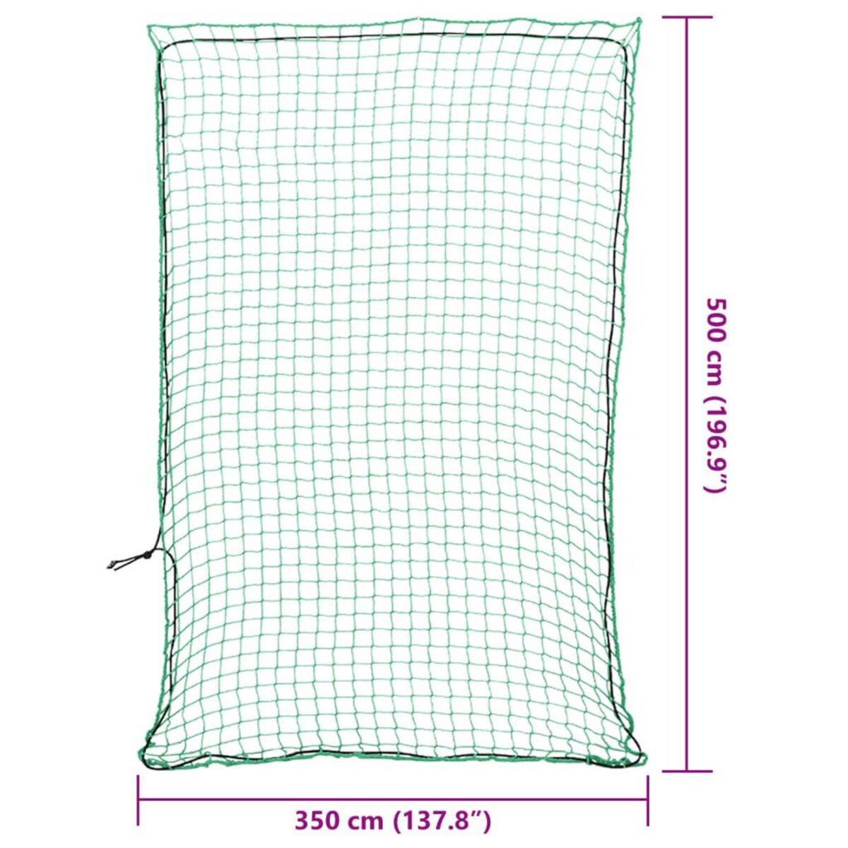 VIDAXL Filet pour remorque avec corde elastique vert 5x3,5 m PP
