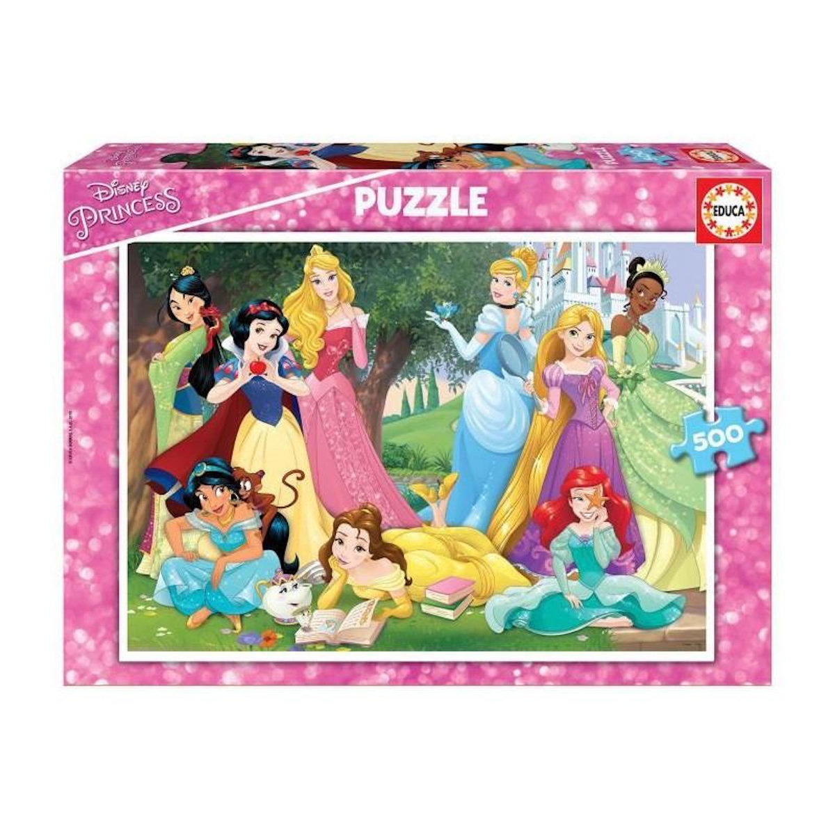 EDUCA Puzzle adulte 500 pièces Disney Princesses univers magique château princesses – Disney