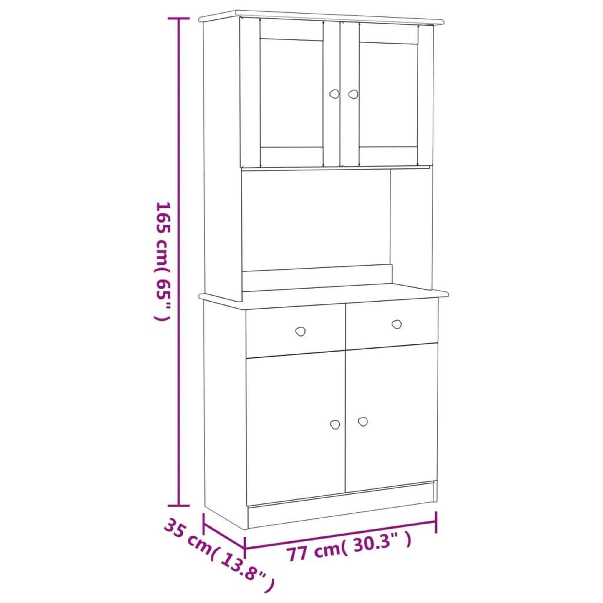 Voir la diapositive 6 : VIDAXL Buffet ALTA blanc 77x35x165 cm bois massif de pin