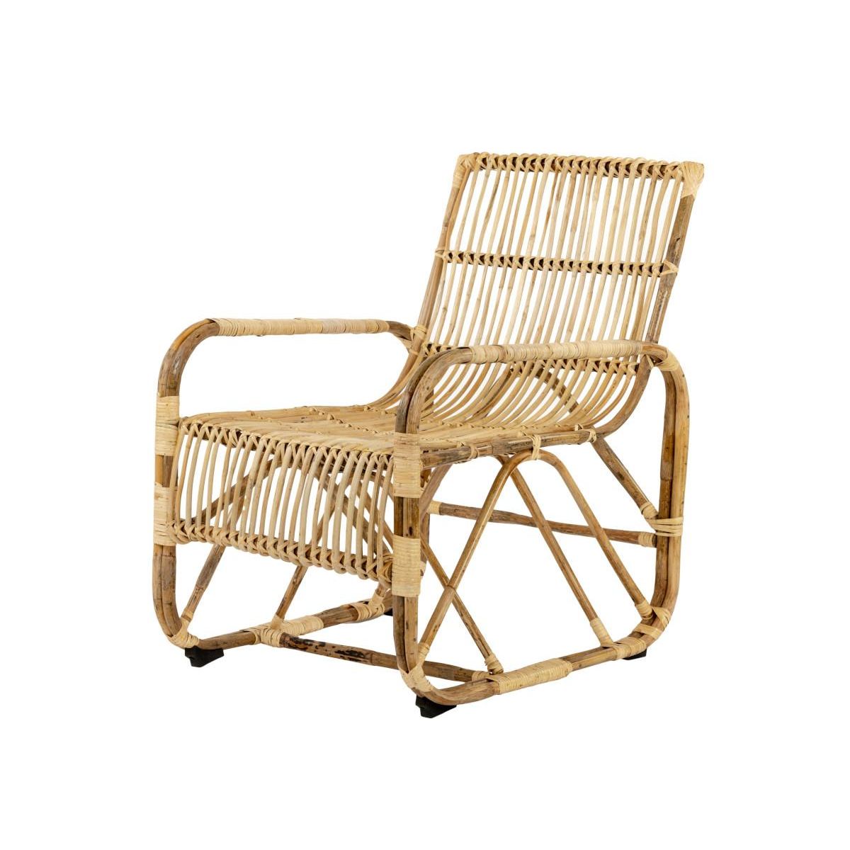 Jardiline Fauteuil de jardin carré en rotin tressé - Jardiline