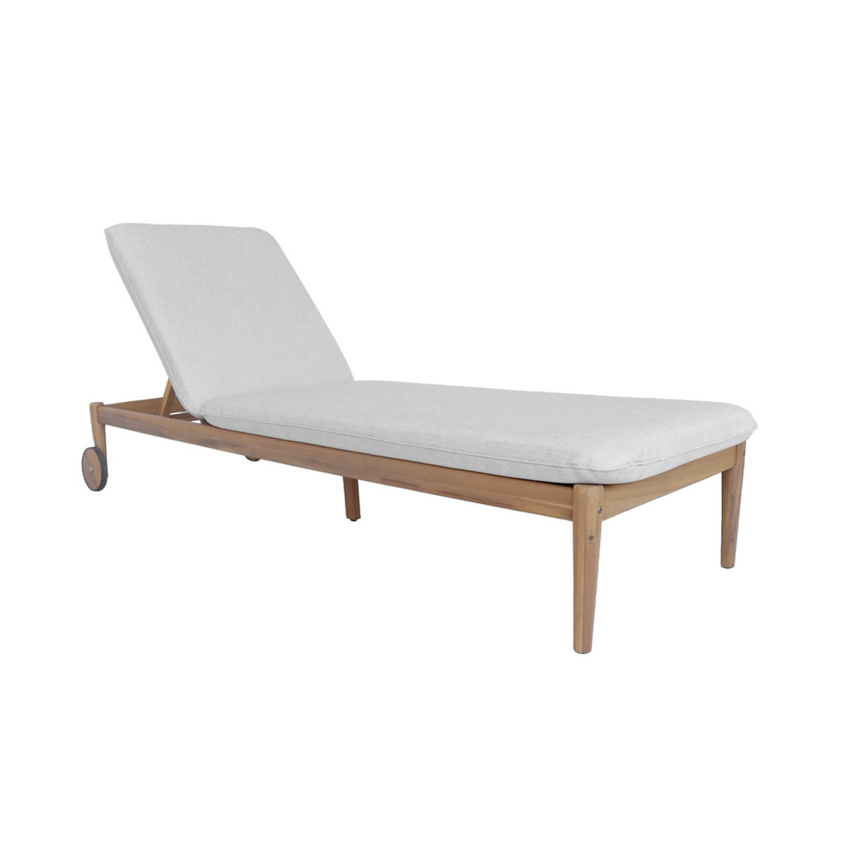 SWEEEK Bain de soleil bois d'acacia multi positions avec roulettes naturel - Sola