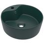 Voir la diapositive 2 : VIDAXL Lavabo de luxe avec trop-plein Vert fonce mat 36x13cm Ceramique