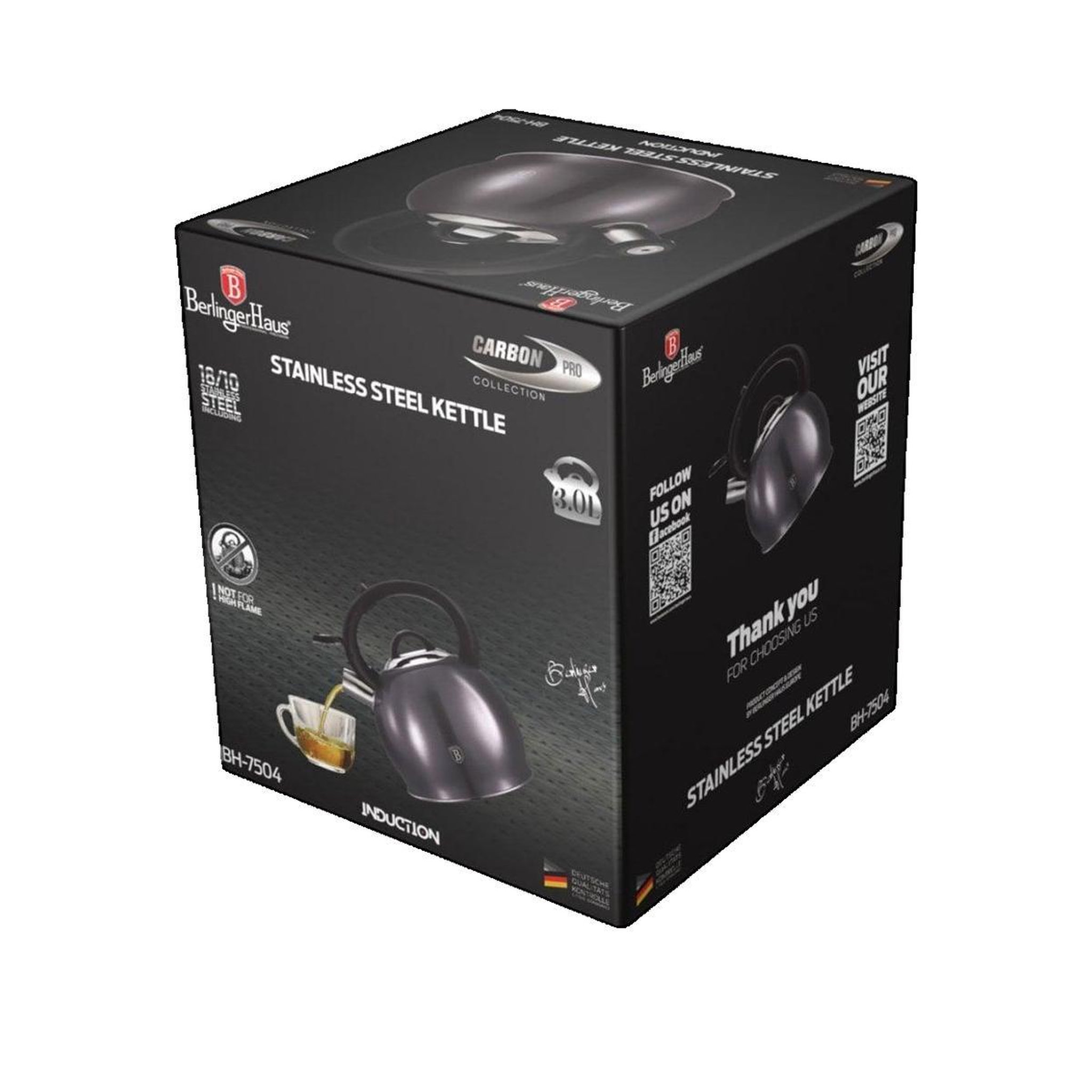 Voir la diapositive 2 : BERLINGER HAUS Bouilloire Berlinger Haus modèle acier inoxydable 3,0L gris métal
